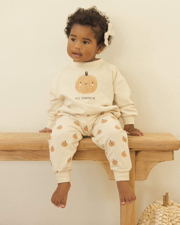Quincy Mae Relaxed Fleece Sweatpant - Smiley Pumpkins