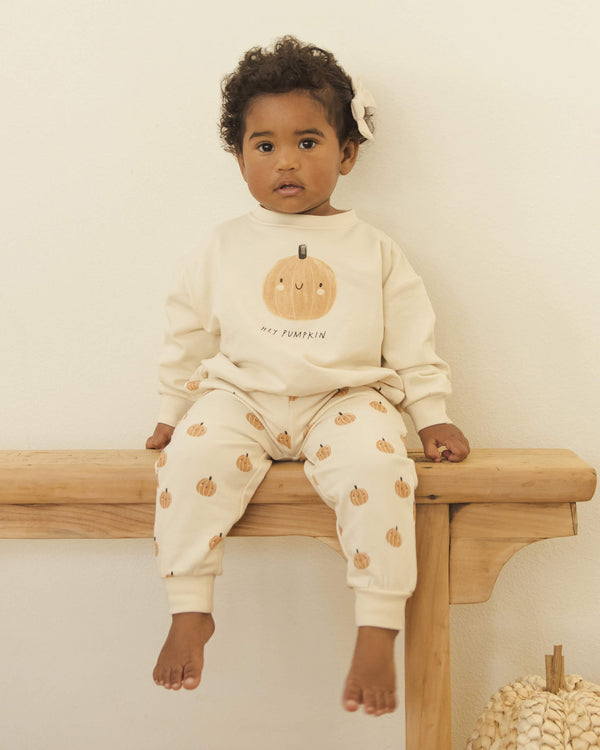 Quincy Mae Relaxed Fleece Sweatshirt - Pumpkin