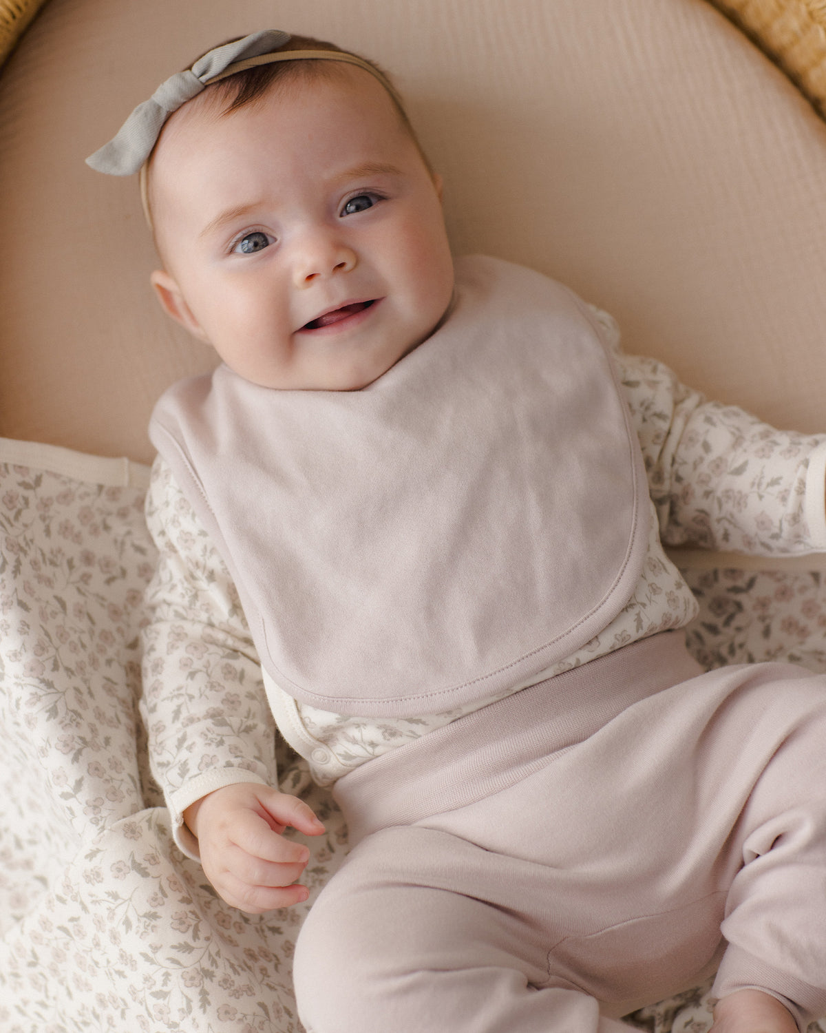 Jersey Snap Bib, 2 Pack - Floret, Lilac Mist