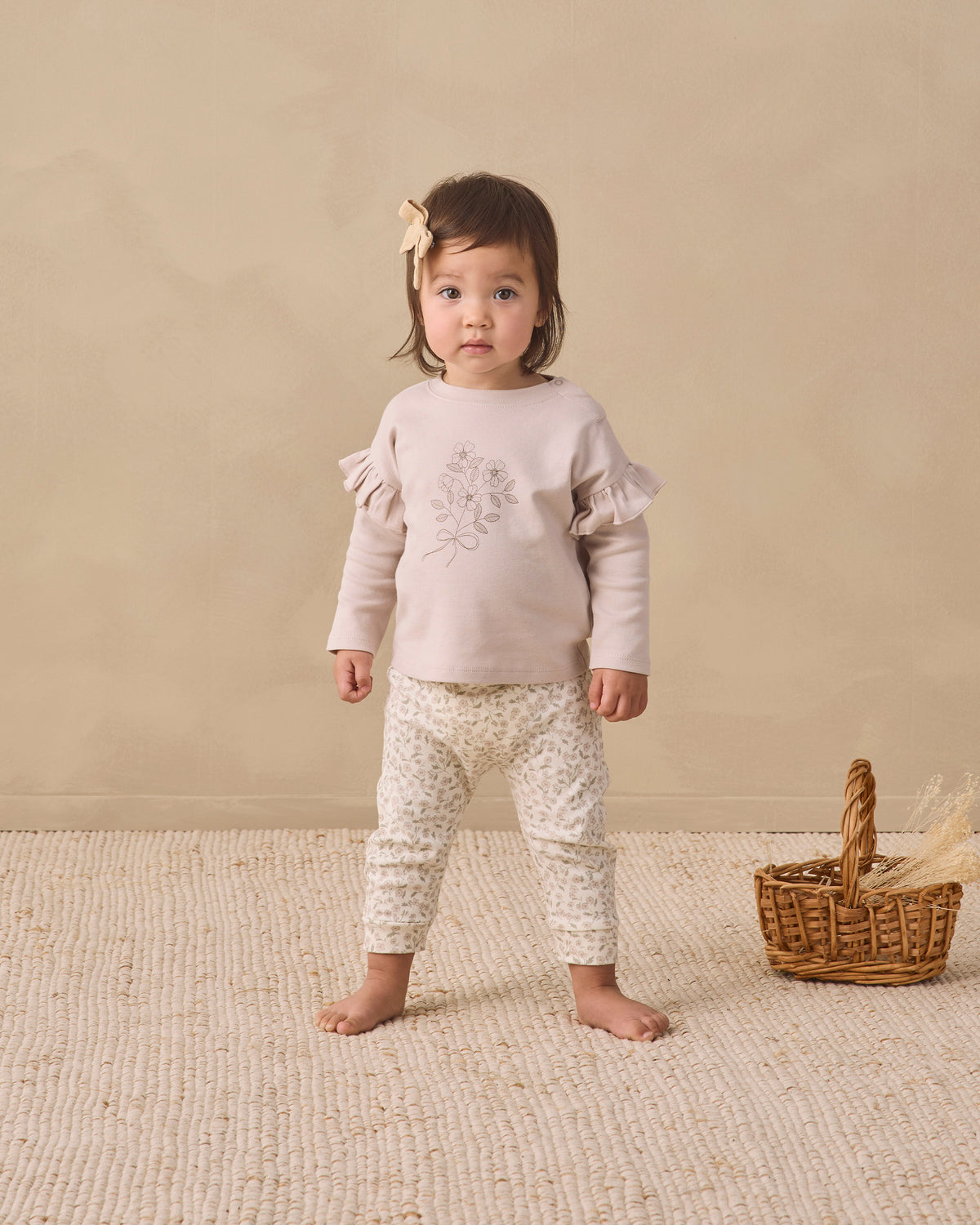 Ruffle Long Sleeve Tee Fleur