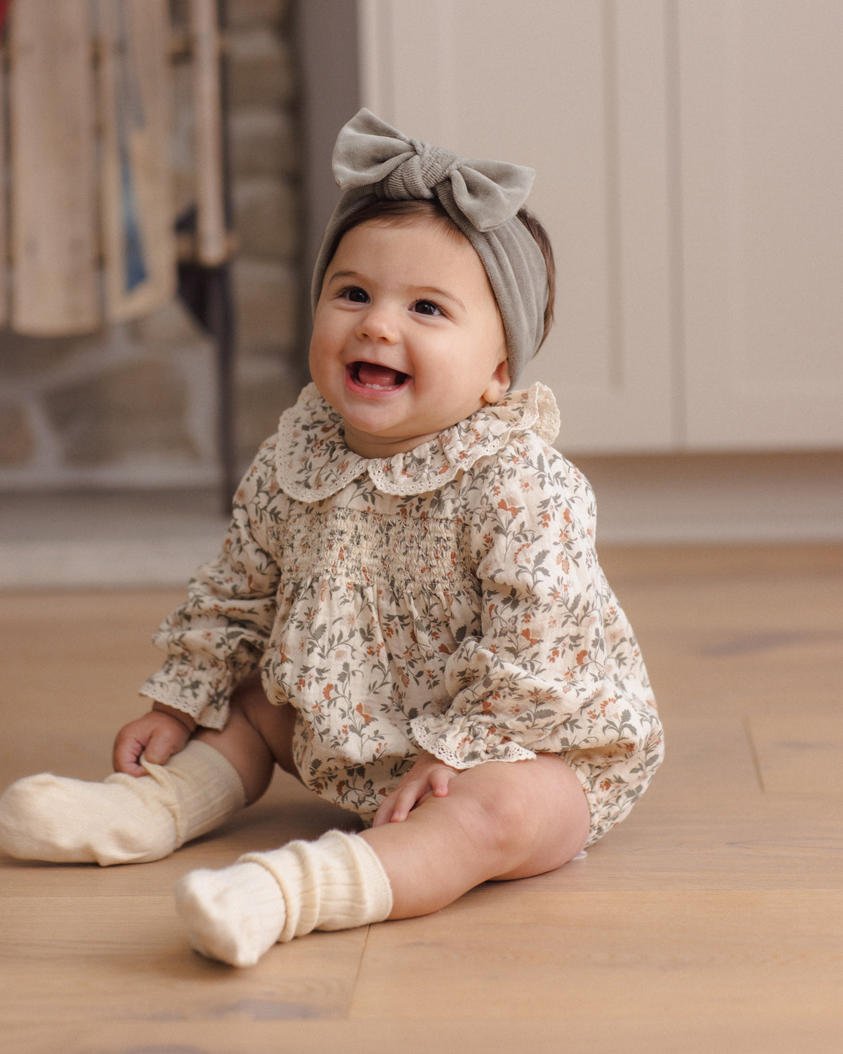 Quincy Mae Callie Romper - Holiday Floral