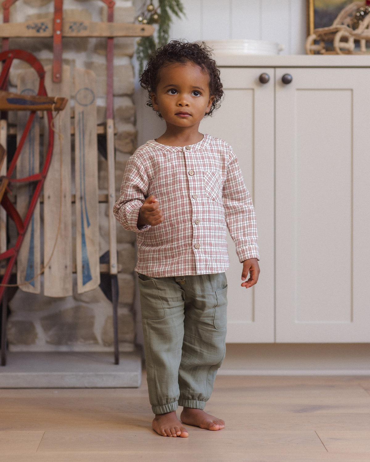 Quincy Mae Milo Shirt - Christmas Plaid