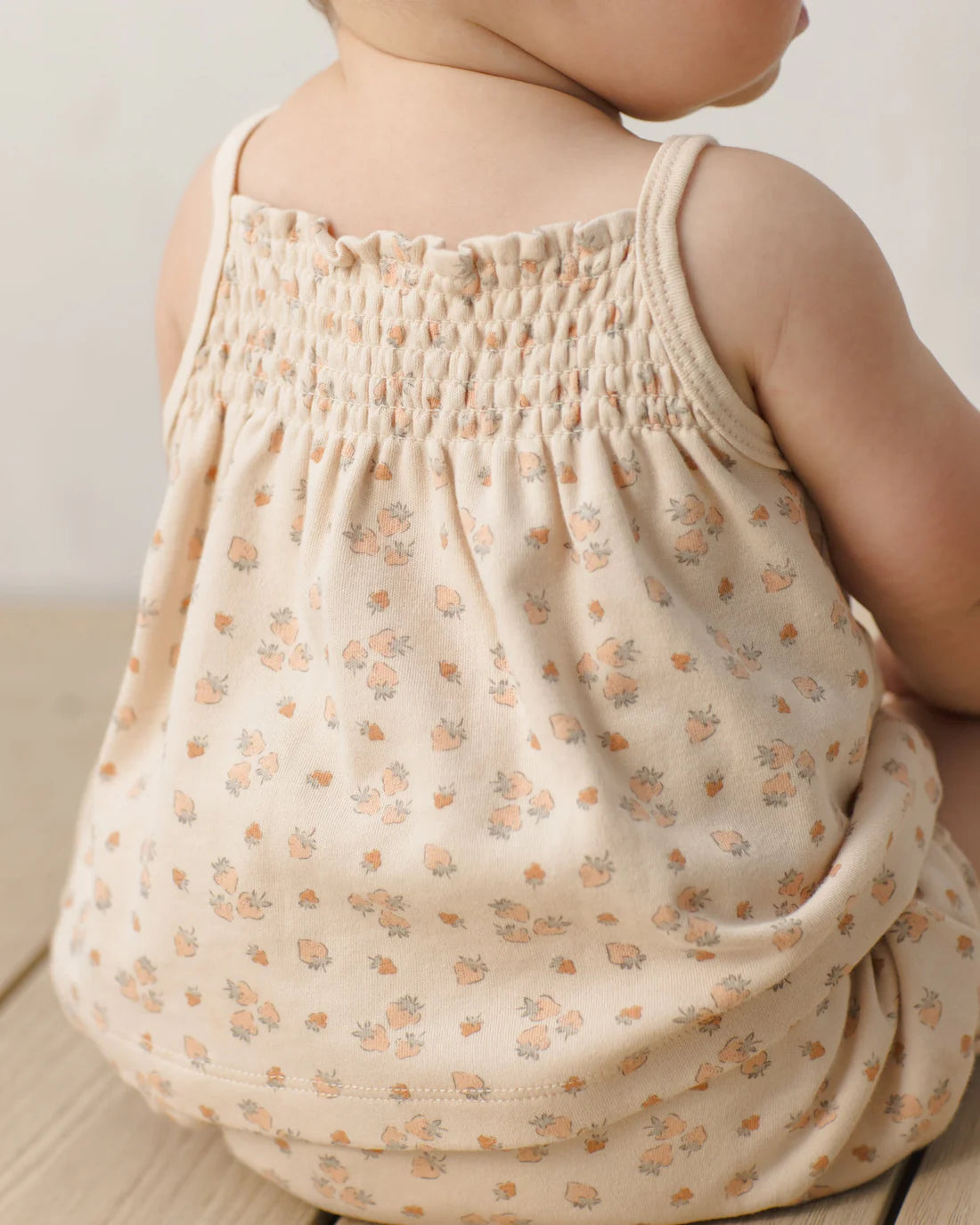 Quincy Mae Smocked Tank + Bloomer Set - Strawberries