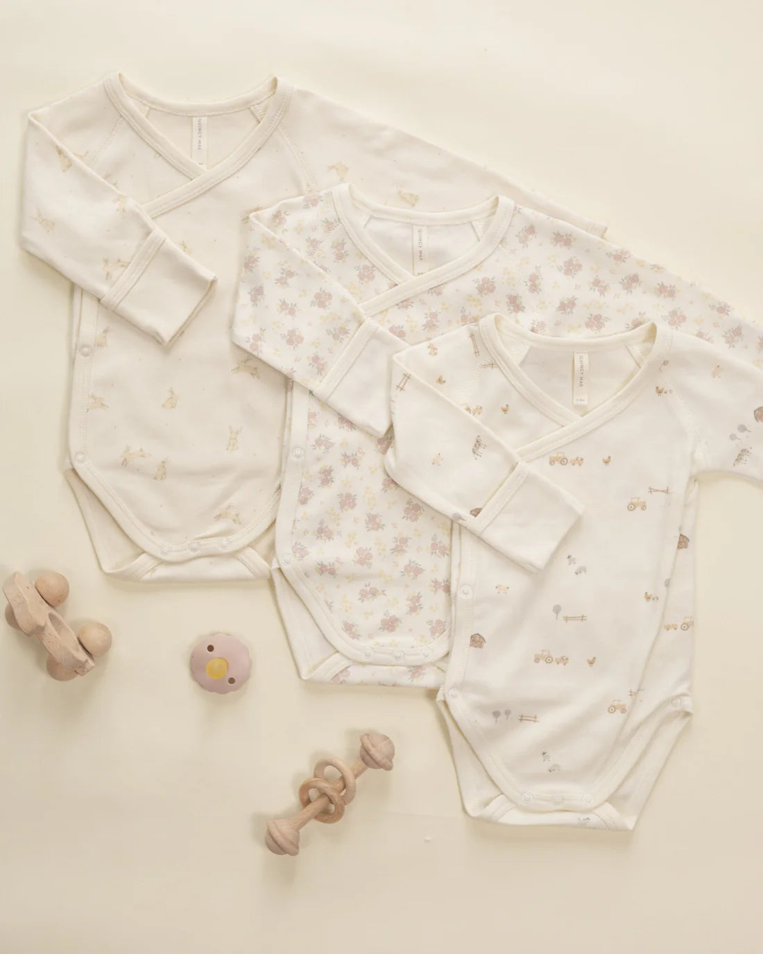 Quincy Mae Side Snap Bodysuit - Bunnies