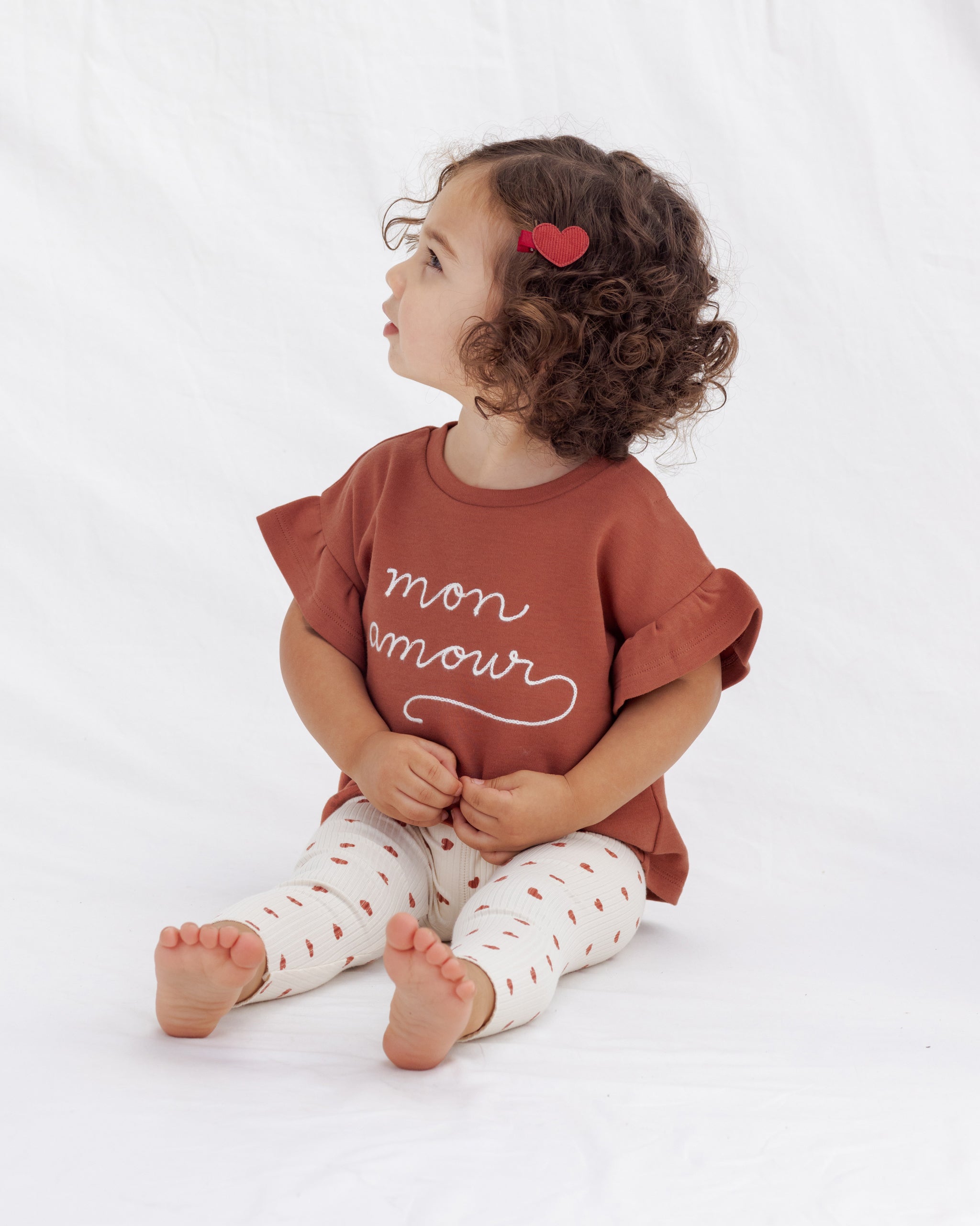 Quincy Mae Ribbed Legging - Red Hearts