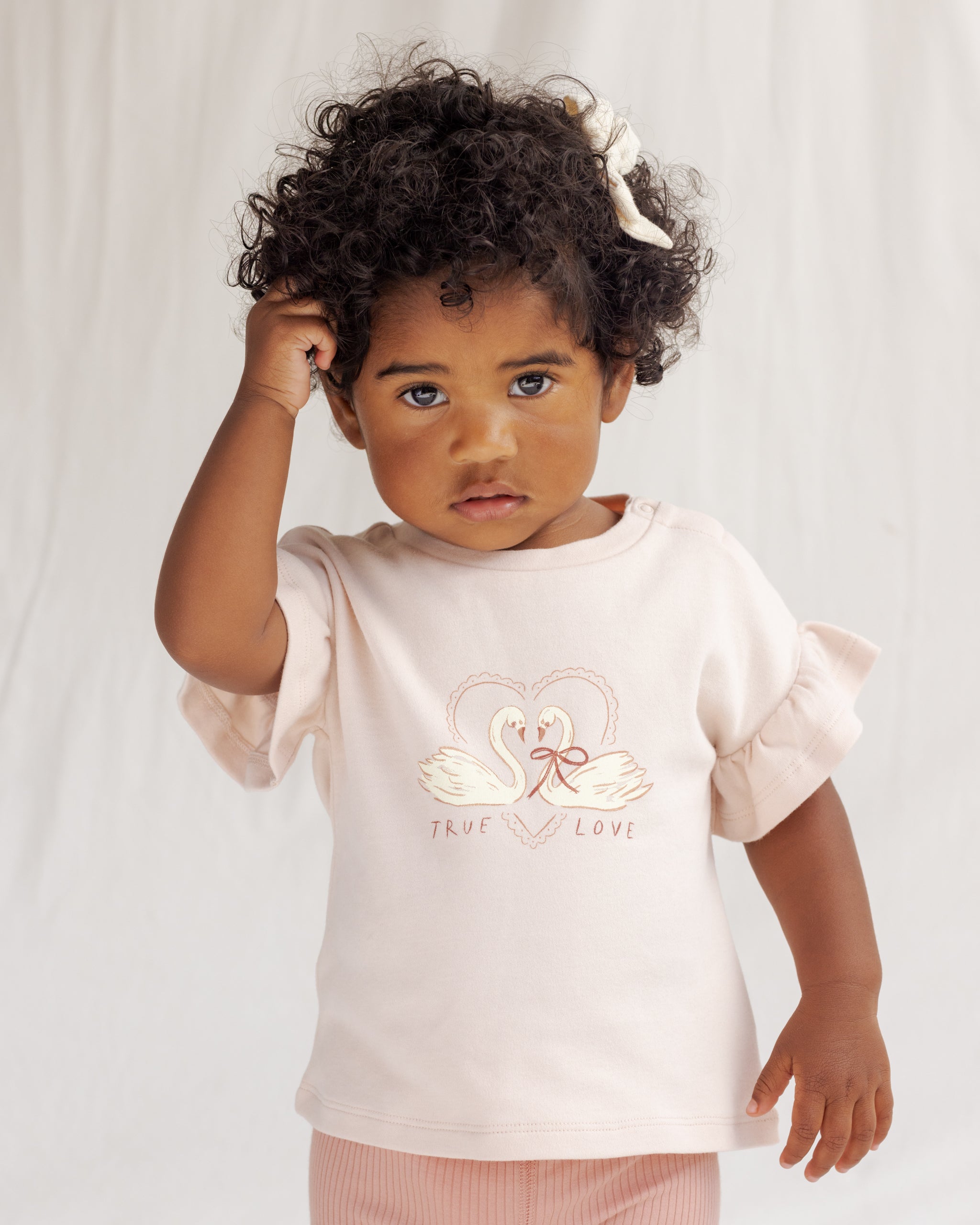 Quincy Mae Flutter Tee - Swan