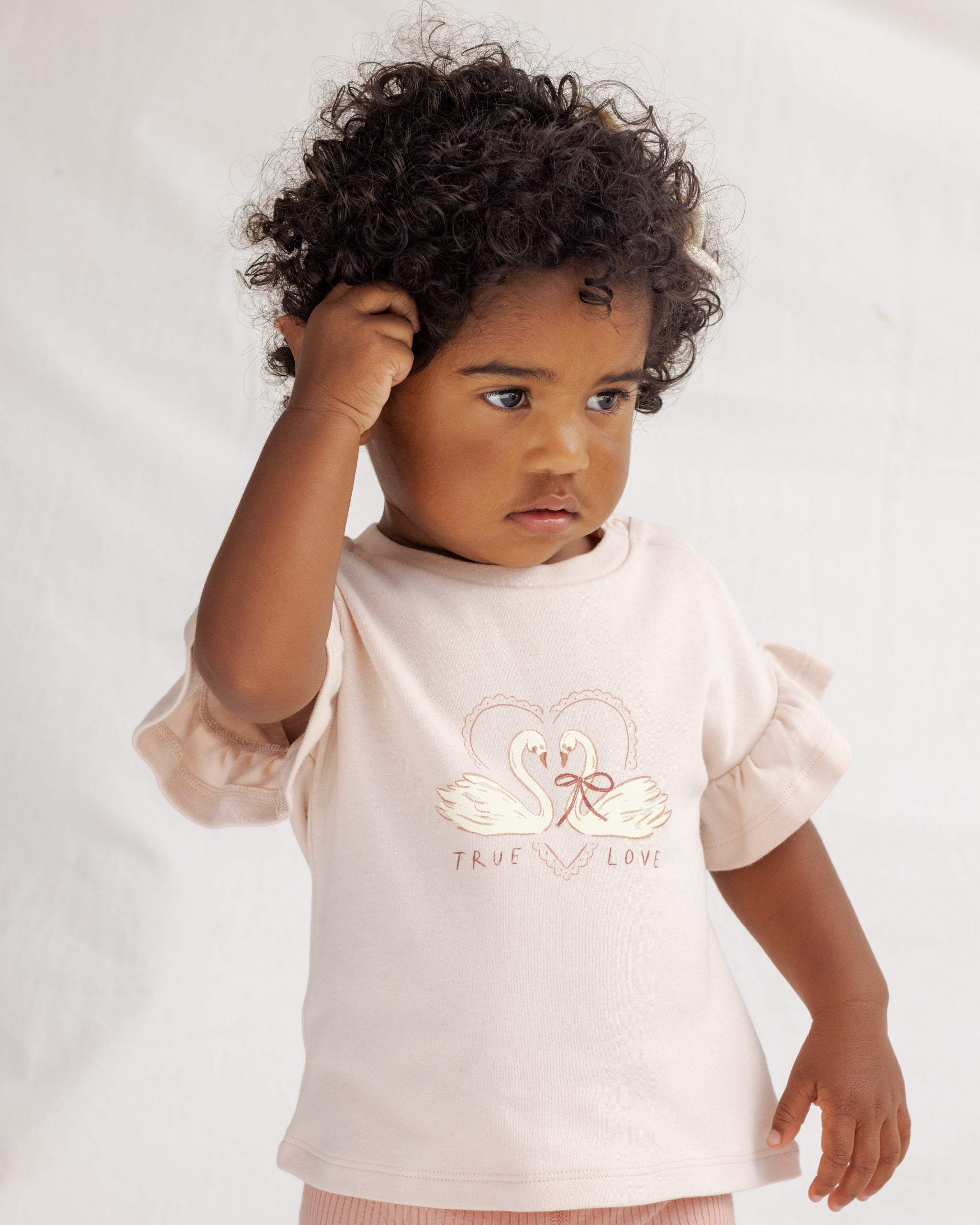 Quincy Mae Flutter Tee - Swan