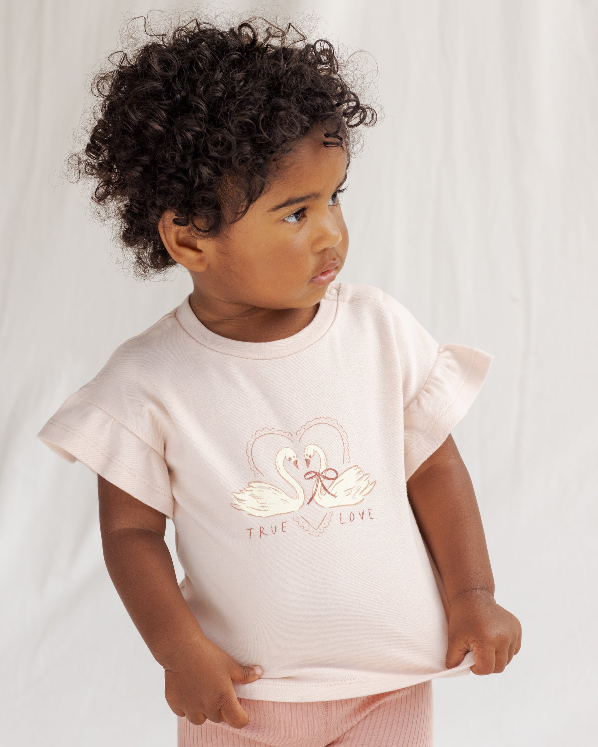 Quincy Mae Flutter Tee - Swan