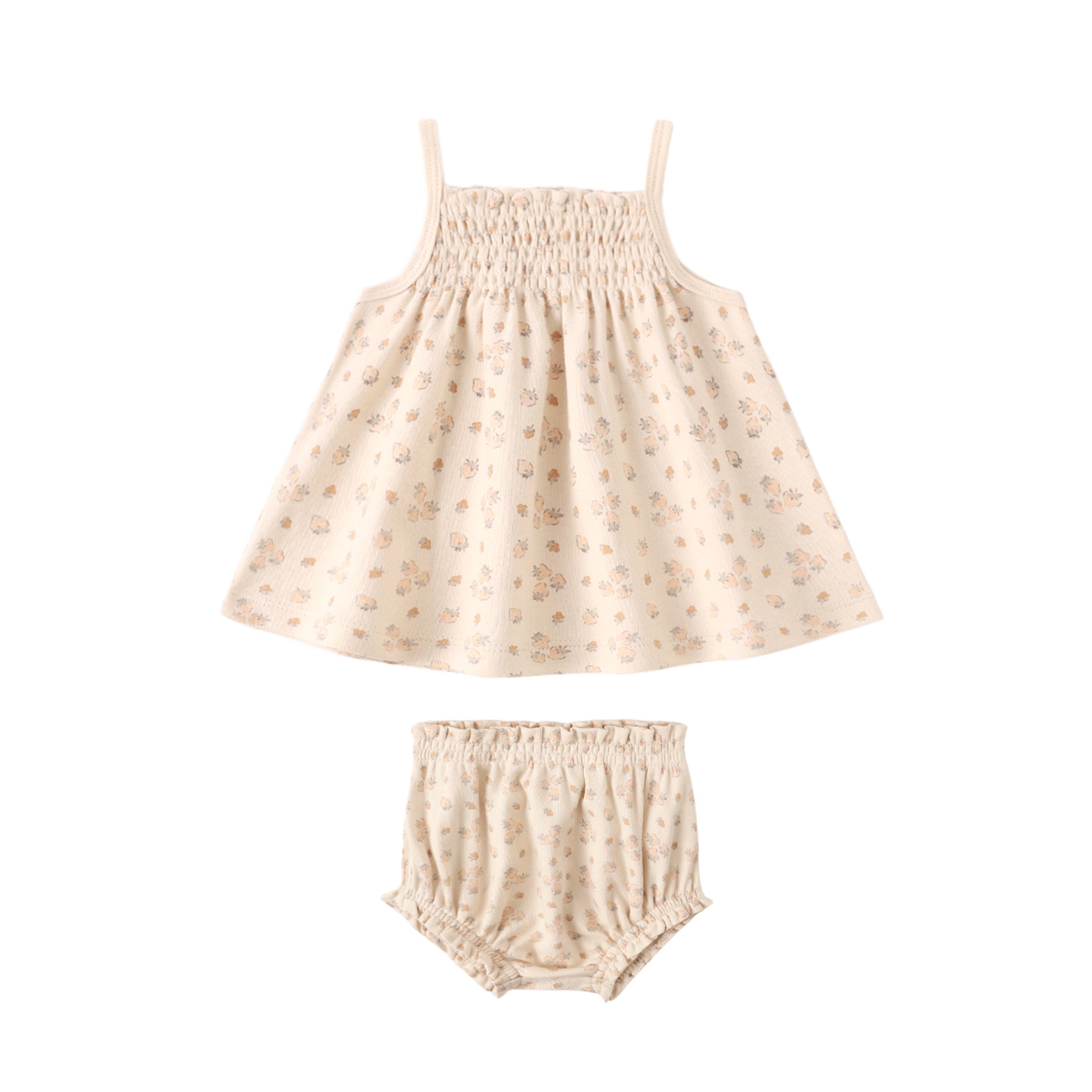 Quincy Mae Smocked Tank + Bloomer Set - Strawberries