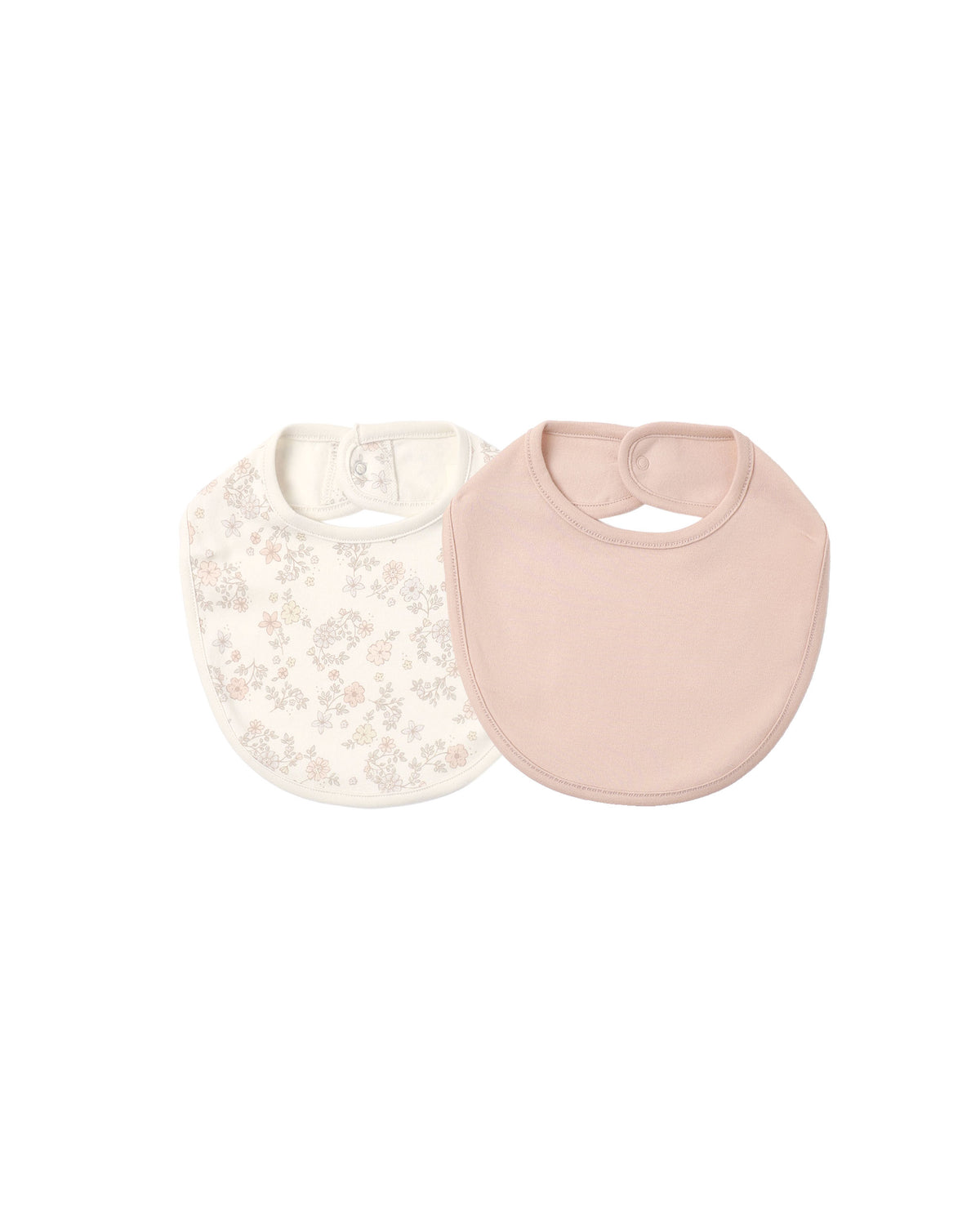Jersey Snap Bib 2 Pack - Floral Vine & Dusty Rose
