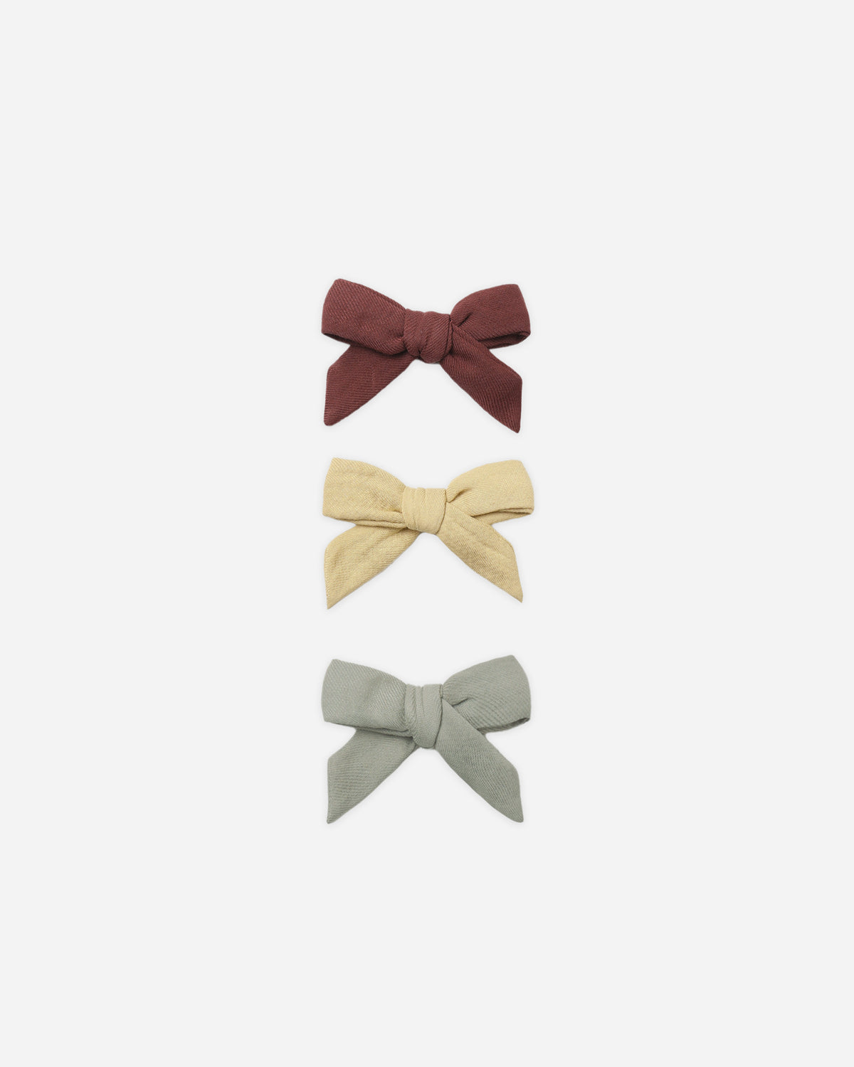 Bow with Clip, Set of 3 - Black Cherry, Butterscotch, Laurel