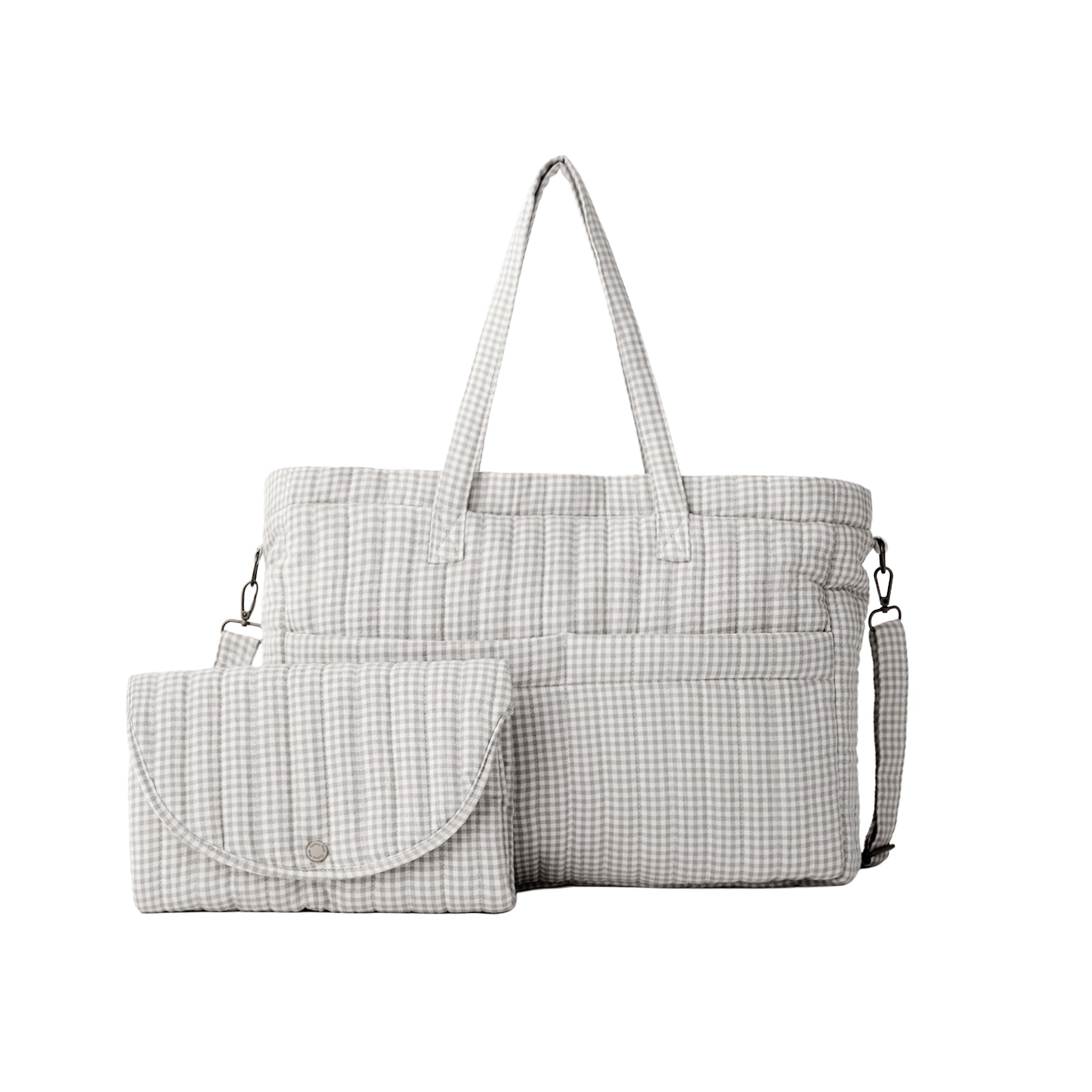 Quincy Mae Diaper Bag + Changing Mat - Sage Gingham