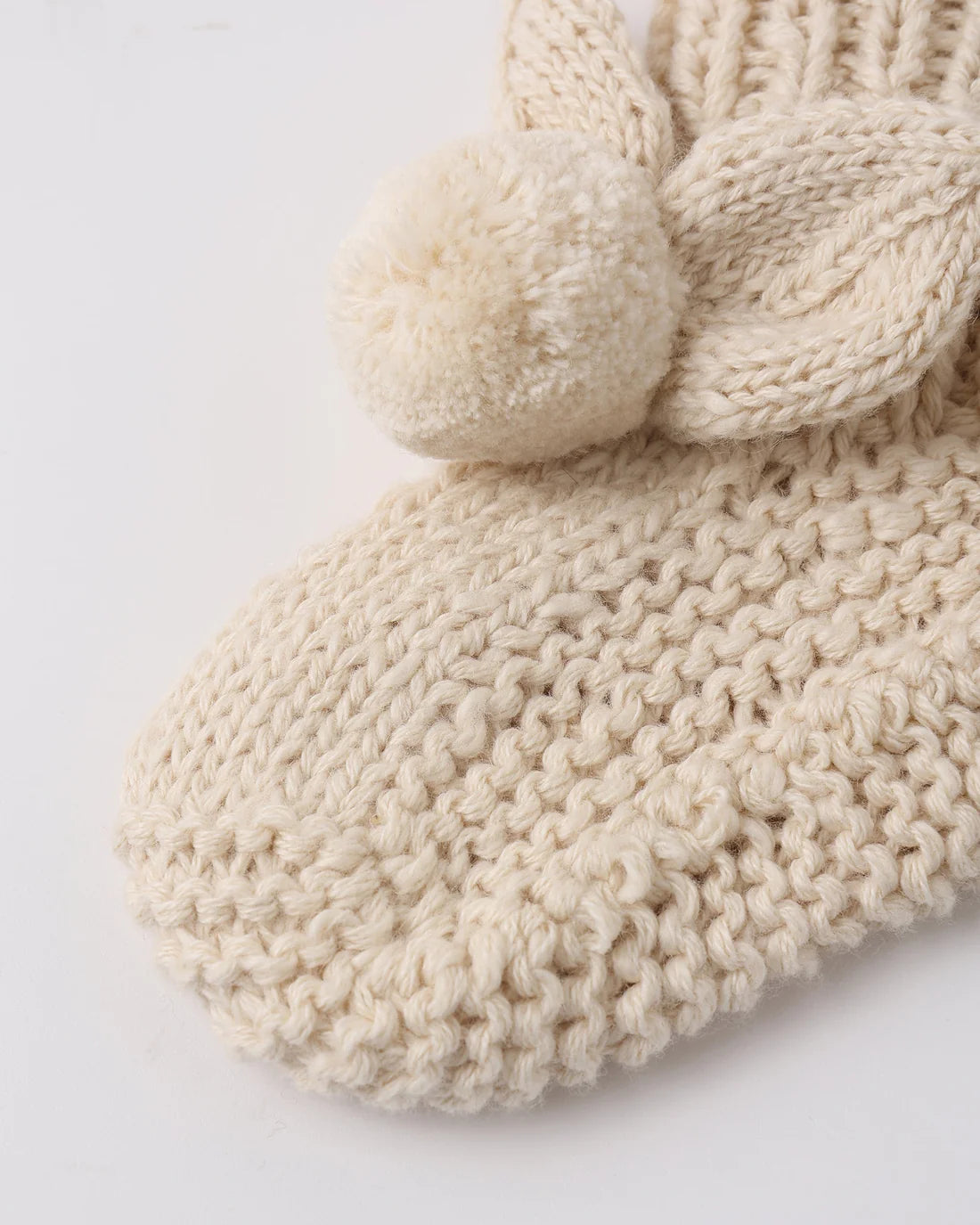 Quincy Mae Bunny Knit Booties - Ecru