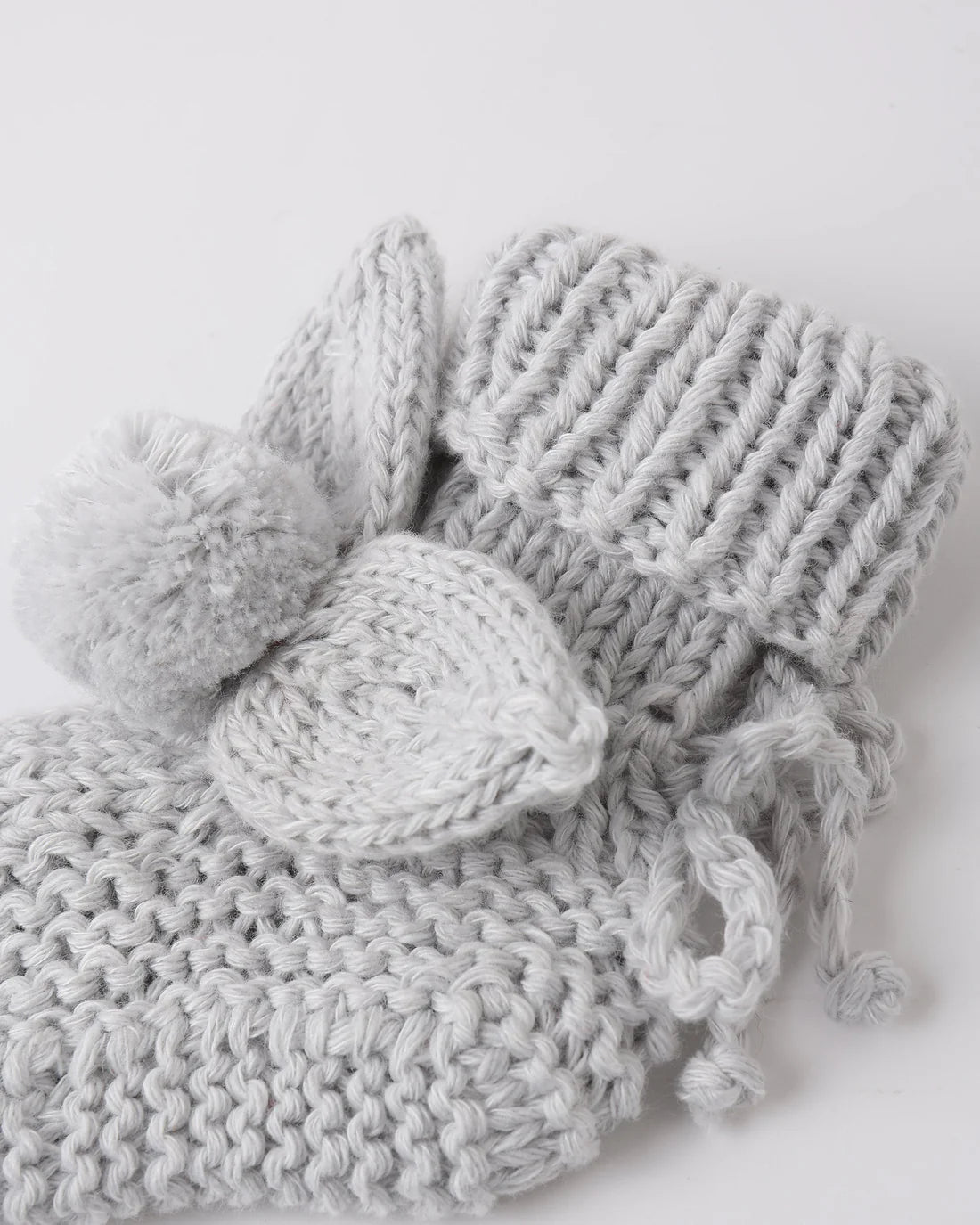Quincy Mae Bunny Knit Booties - Sky