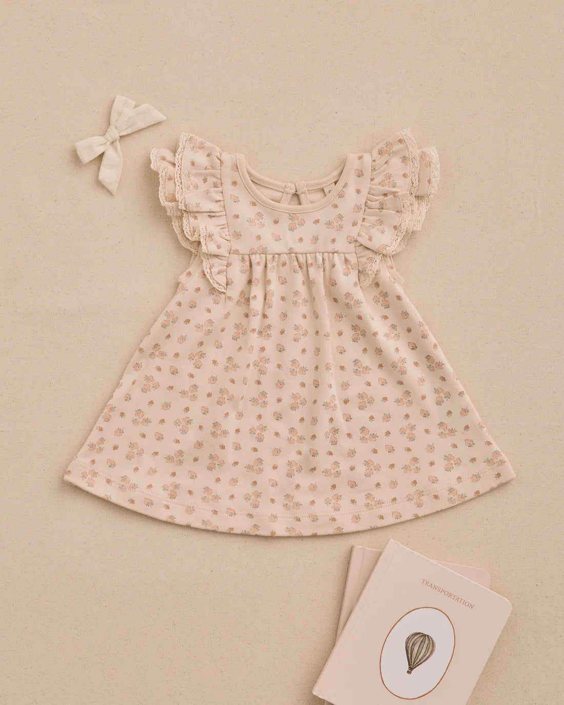 Quincy Mae Flutter Dress - Strawberries