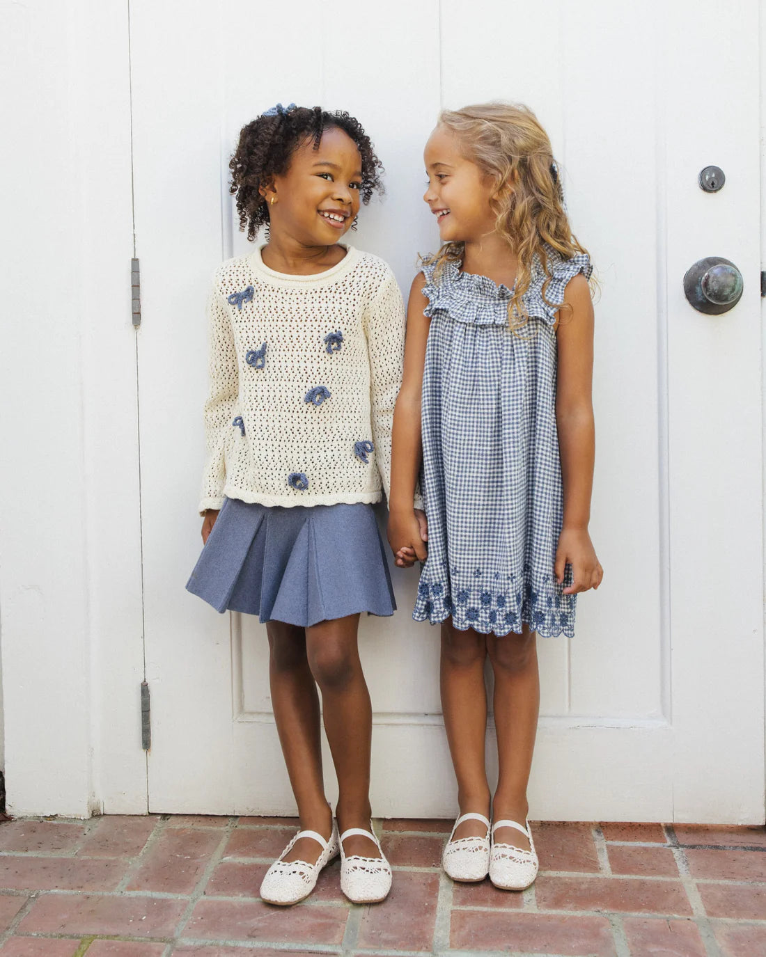 Rylee + Cru Lennon Dress - Marine Gingham
