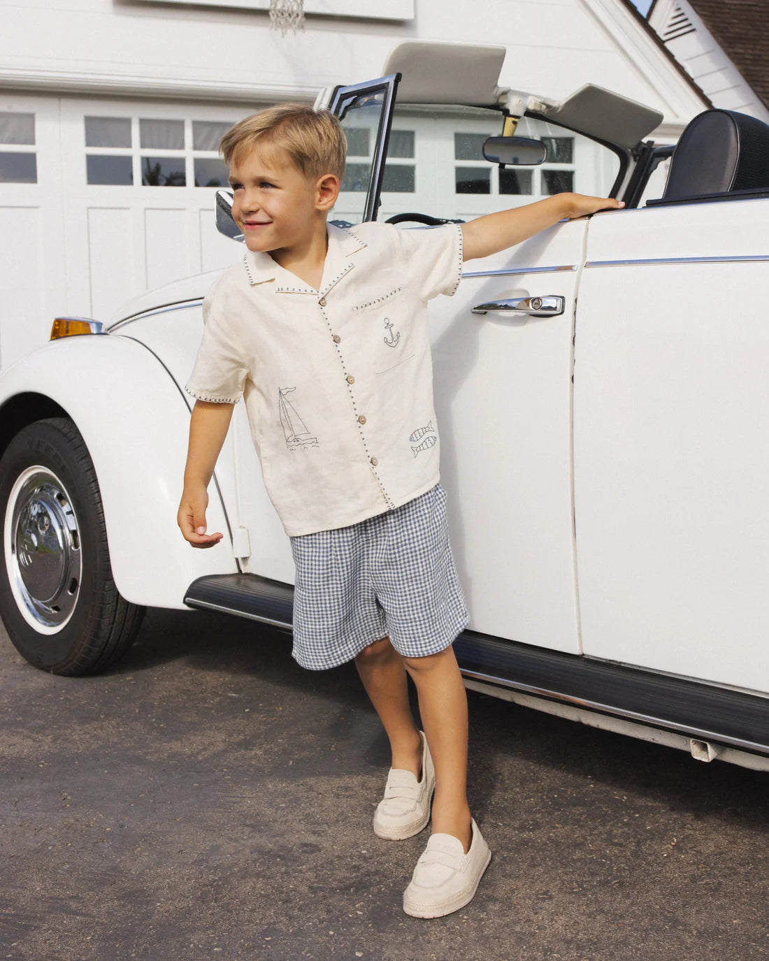 Rylee + Cru Lapel Collar Shirt - Sailor