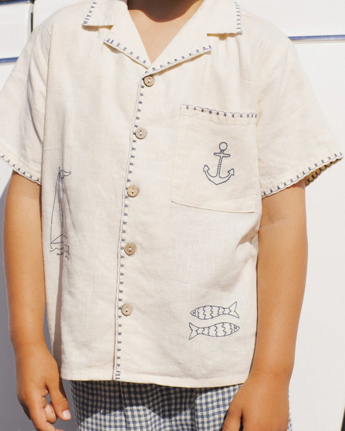 Rylee + Cru Lapel Collar Shirt - Sailor