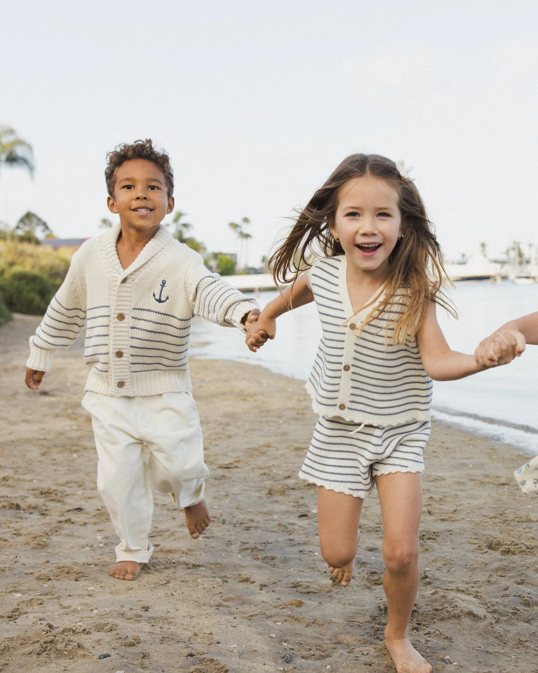 Rylee + Cru Shawl Cardigan - Natural & Marine
