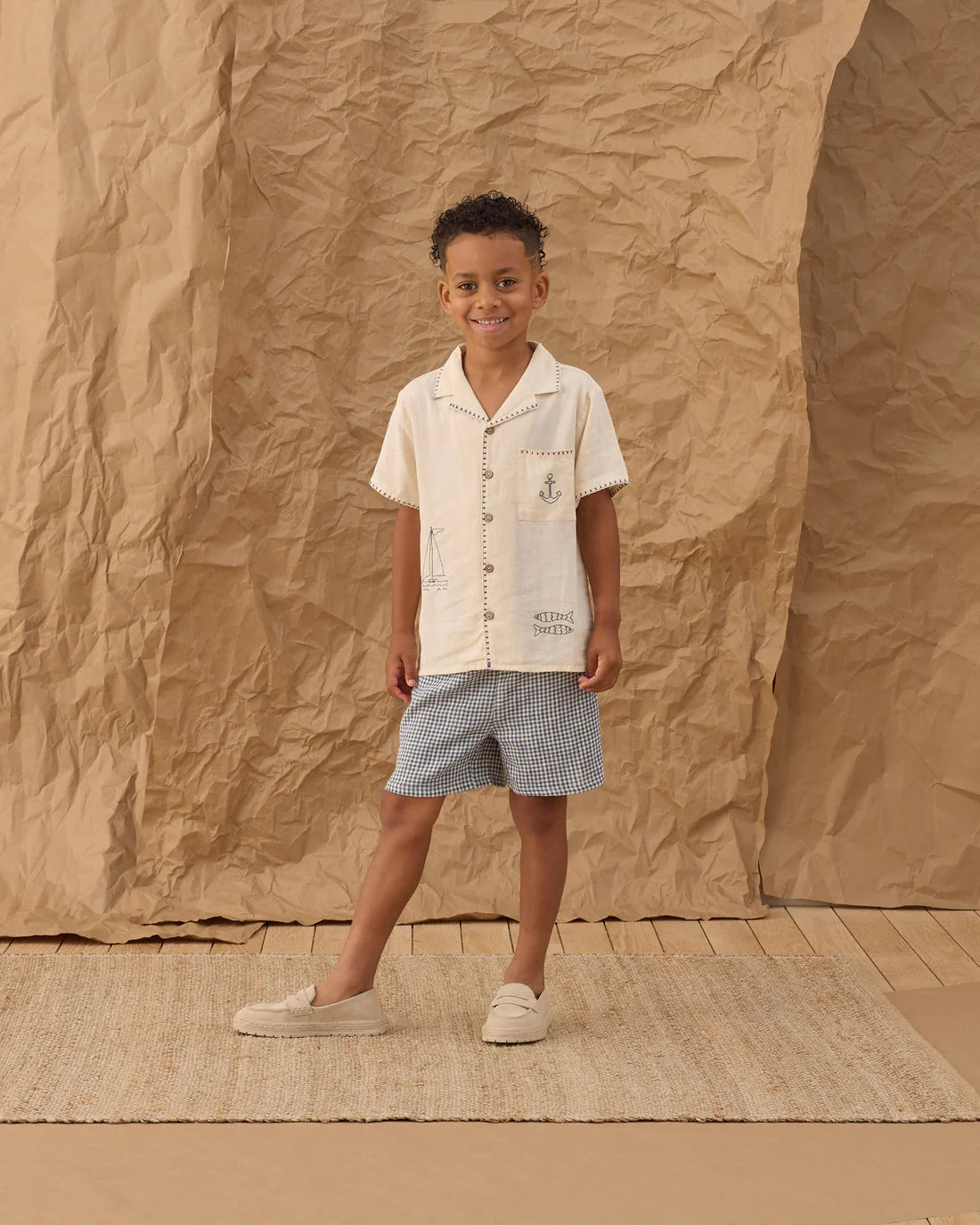 Rylee + Cru Lapel Collar Shirt - Sailor