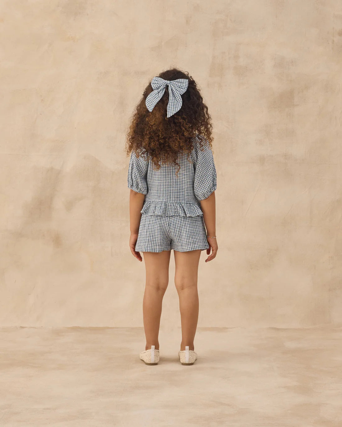 Rylee + Cru Oversized Bow - Marine Gingham