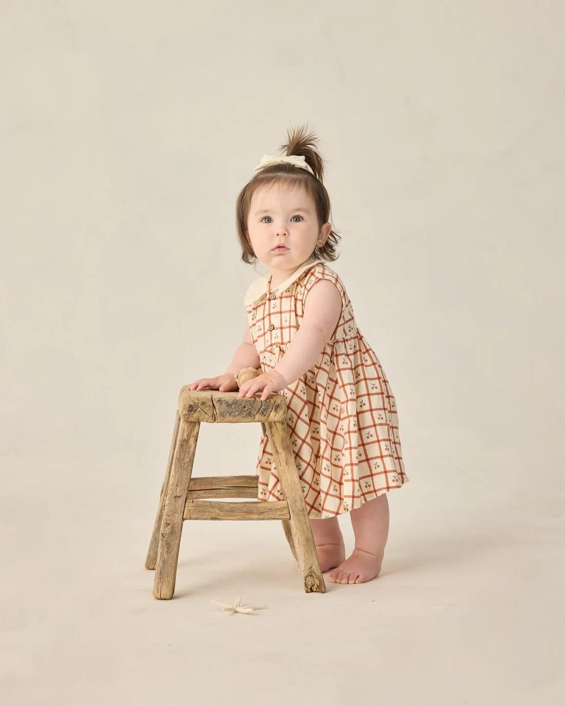 Rylee + Cru Collared Babydoll Dress - Cherry Check