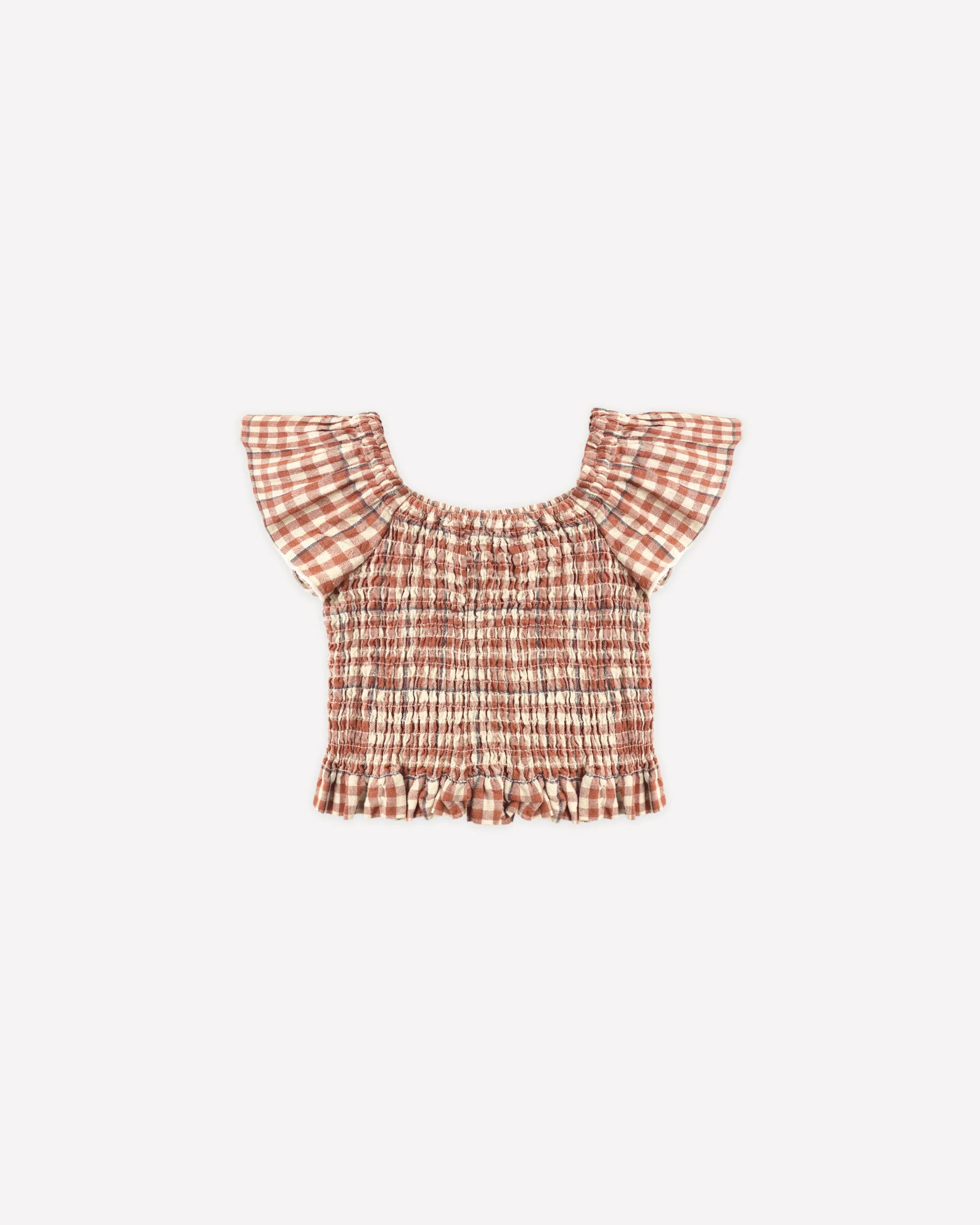 Rylee + Cru Zayla Top - Poppy Gingham