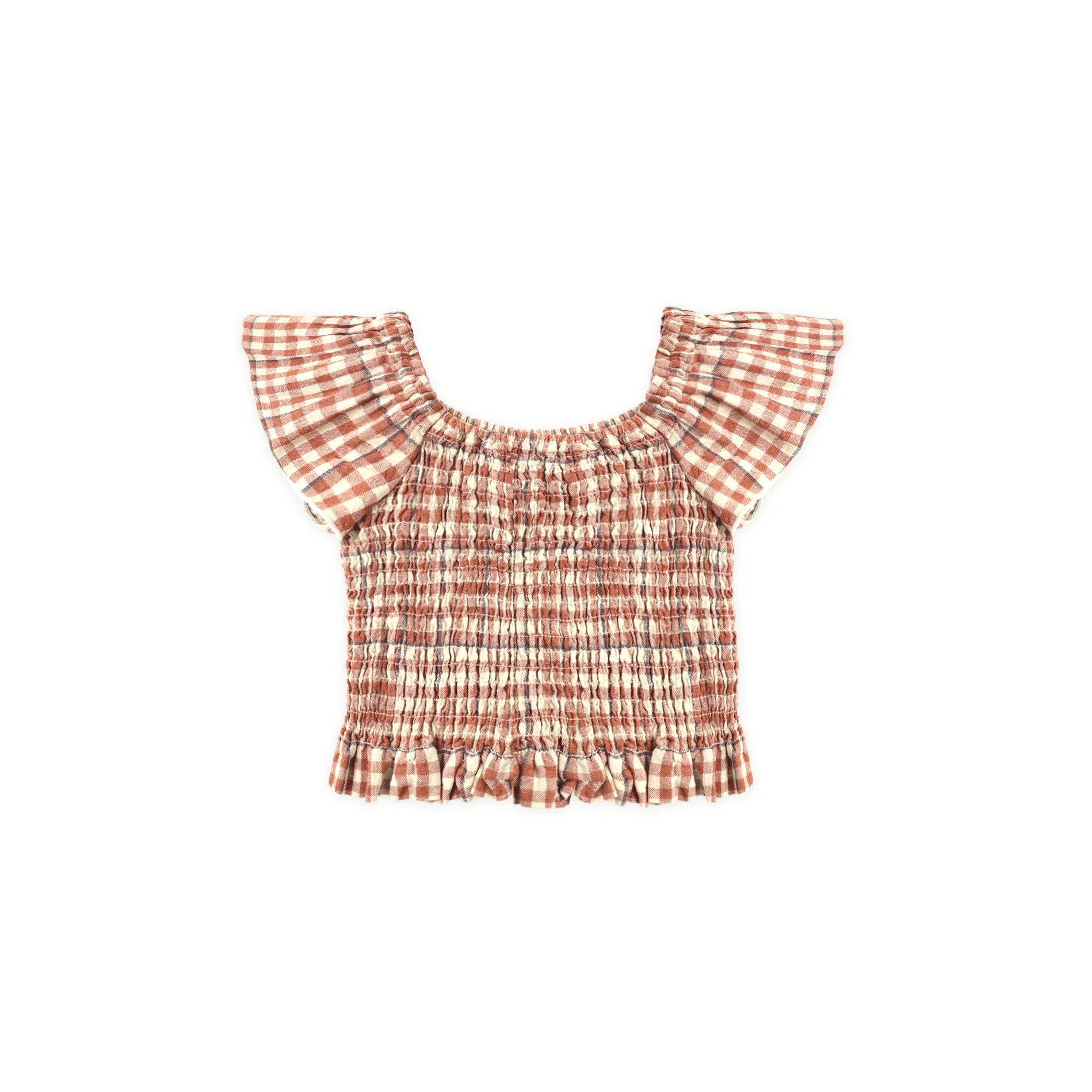 Rylee + Cru Zayla Top - Poppy Gingham