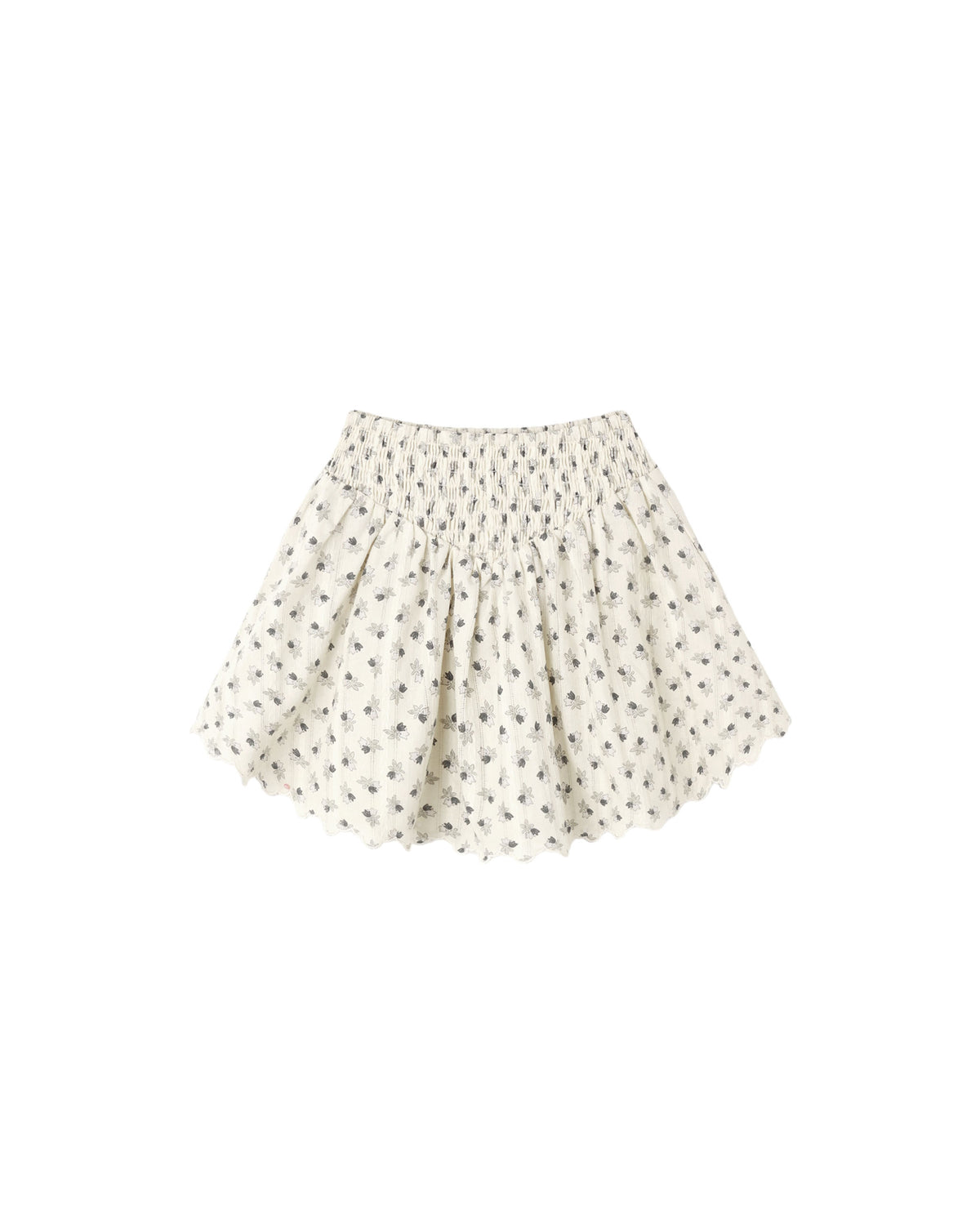 Smocked V Mini Skirt Vintage Fleur