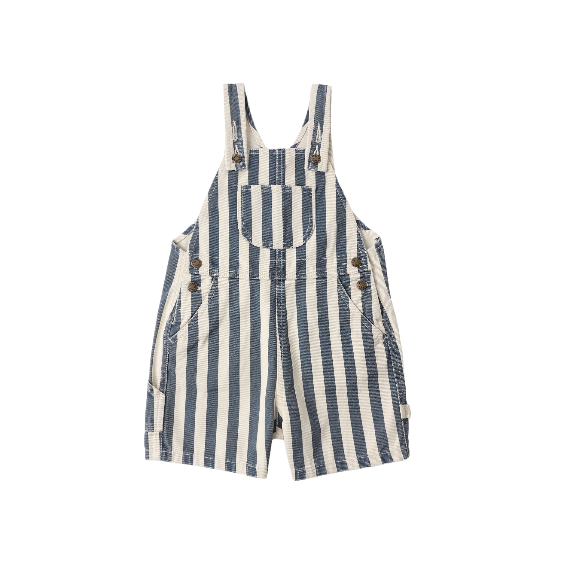Rylee + Cru Denim Shortall - Navy Stripe