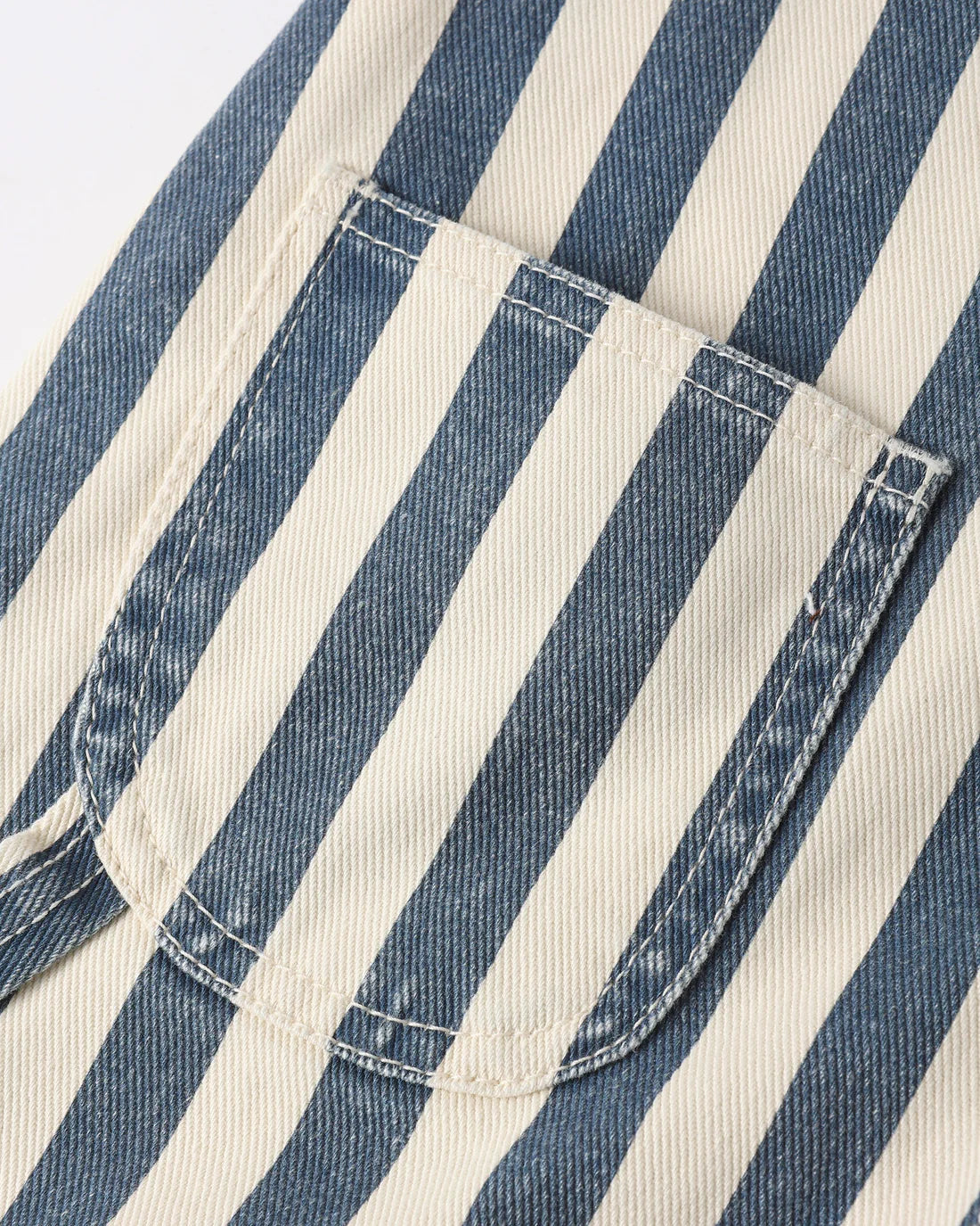 Rylee + Cru Denim Shortall - Navy Stripe