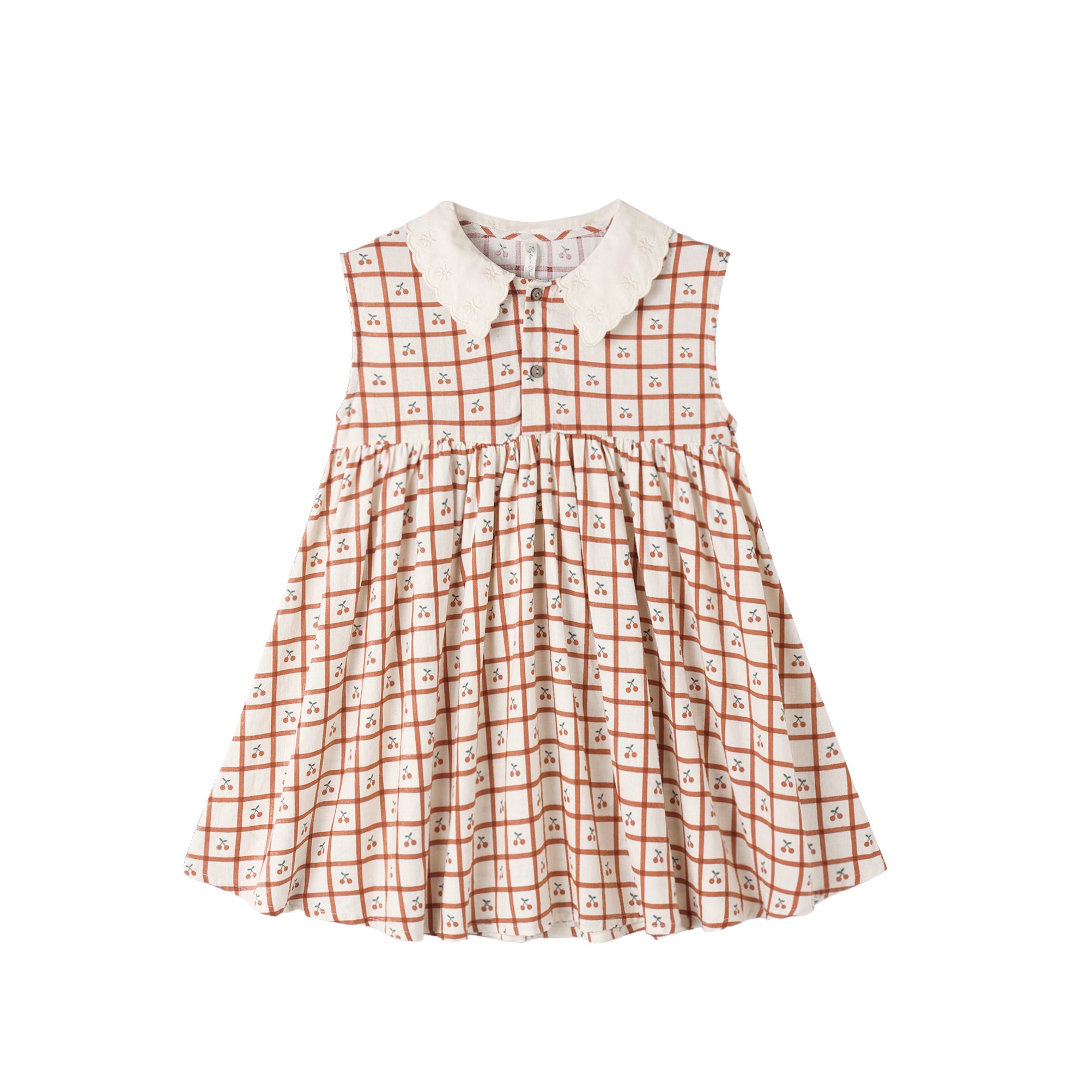 Rylee + Cru Collared Babydoll Dress - Cherry Check