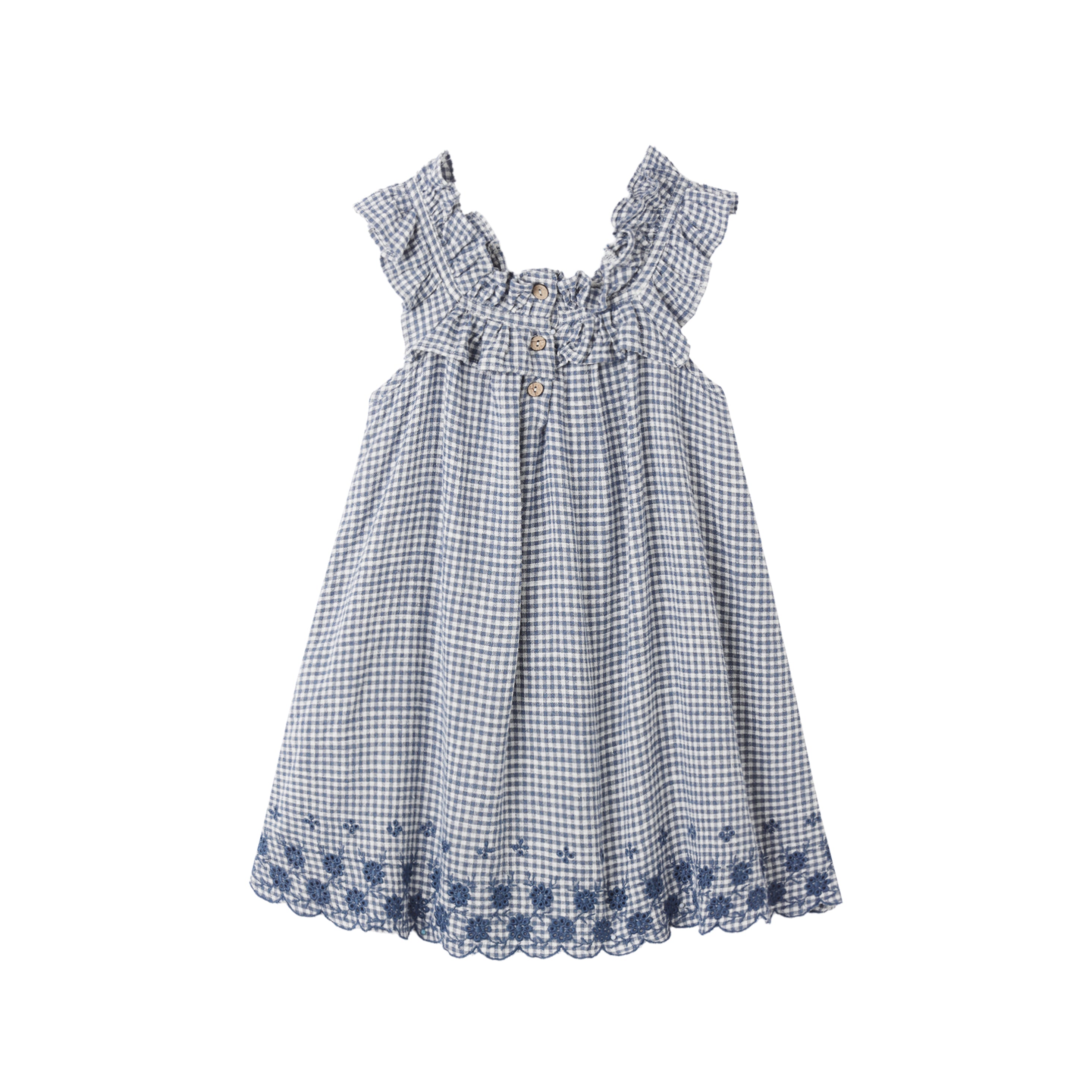Rylee + Cru Lennon Dress - Marine Gingham