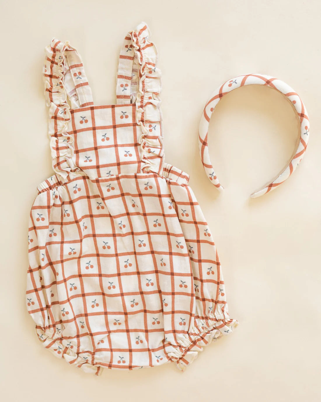 Rylee + Cru Padded Headband - Cherry Check