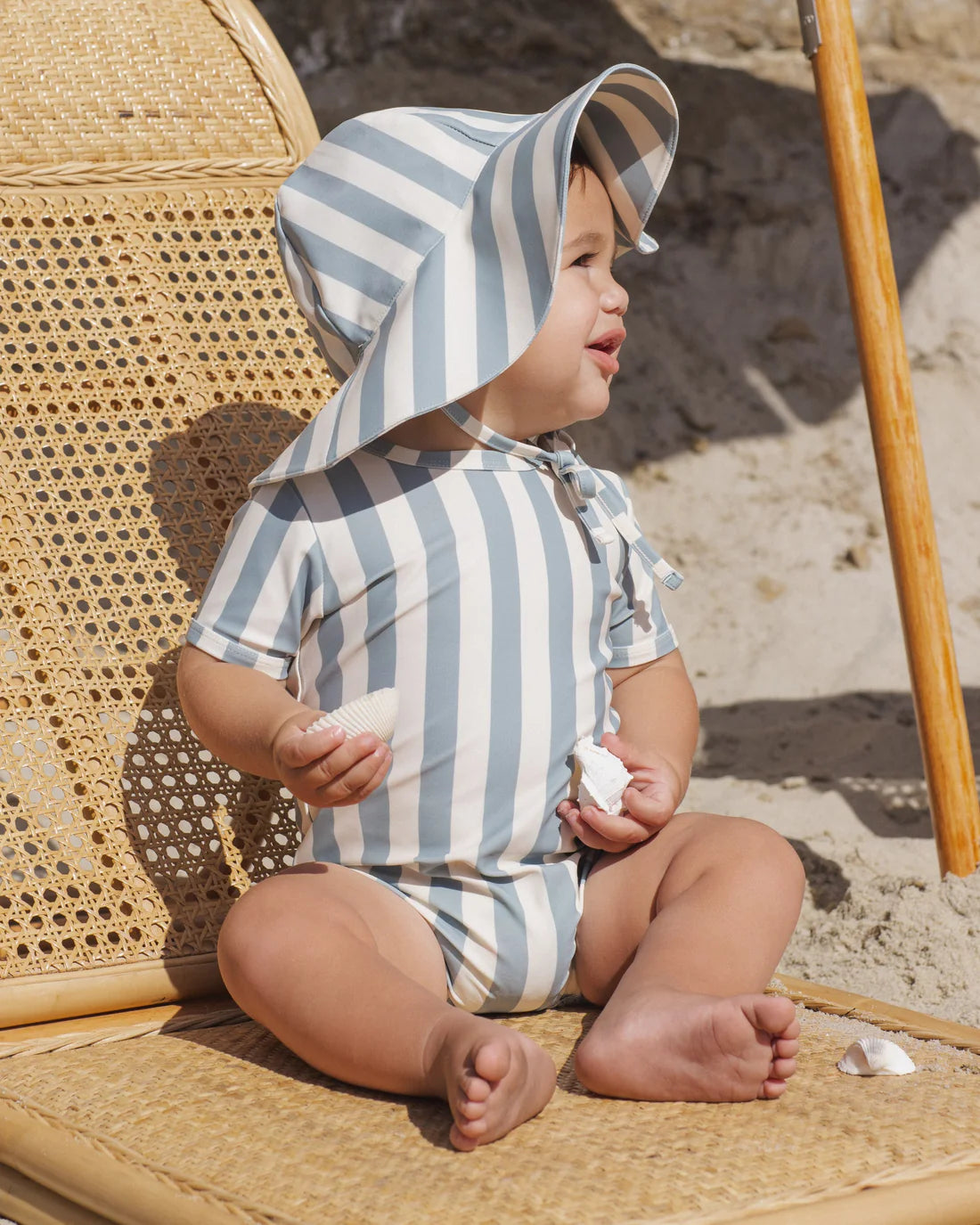 Rylee + Cru Shorty One-Piece - Green Stripe
