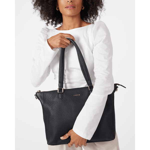 Saben Greta Shoulder Bag - Black Bubble