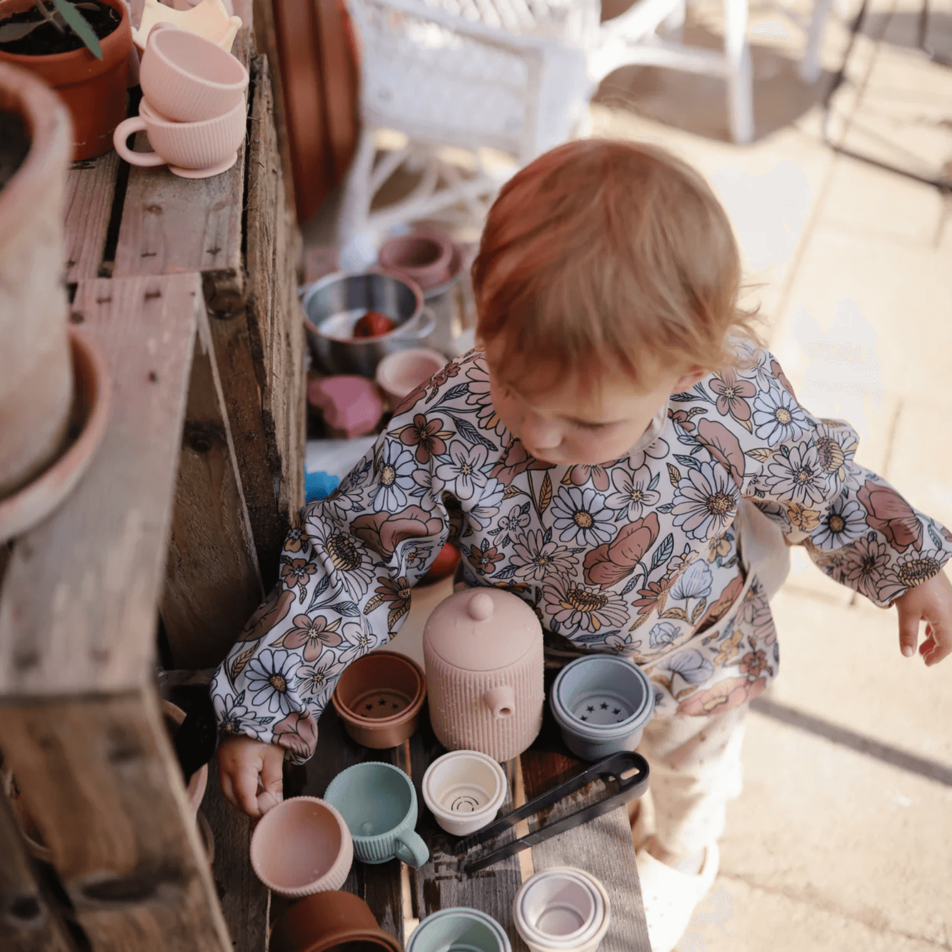 Mushie Silicone Tea Play Set - Blush