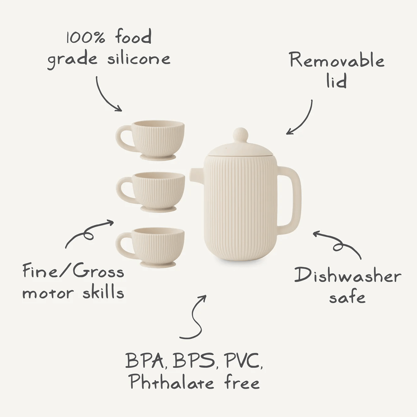 Mushie Silicone Tea Play Set - Shifting Sand