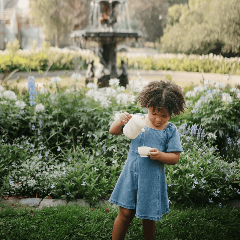 Mushie Silicone Tea Play Set - Cambridge Blue