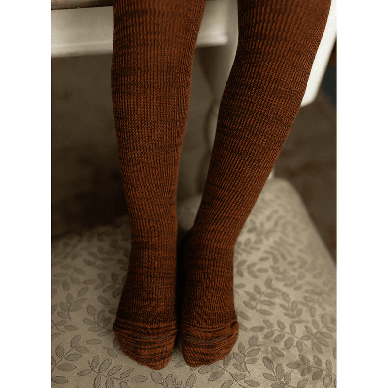 Silly Silas Footed Tights - Spicy Chai