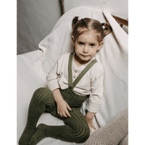 Silly Silas Granny Teddy Footed Tights - Olive