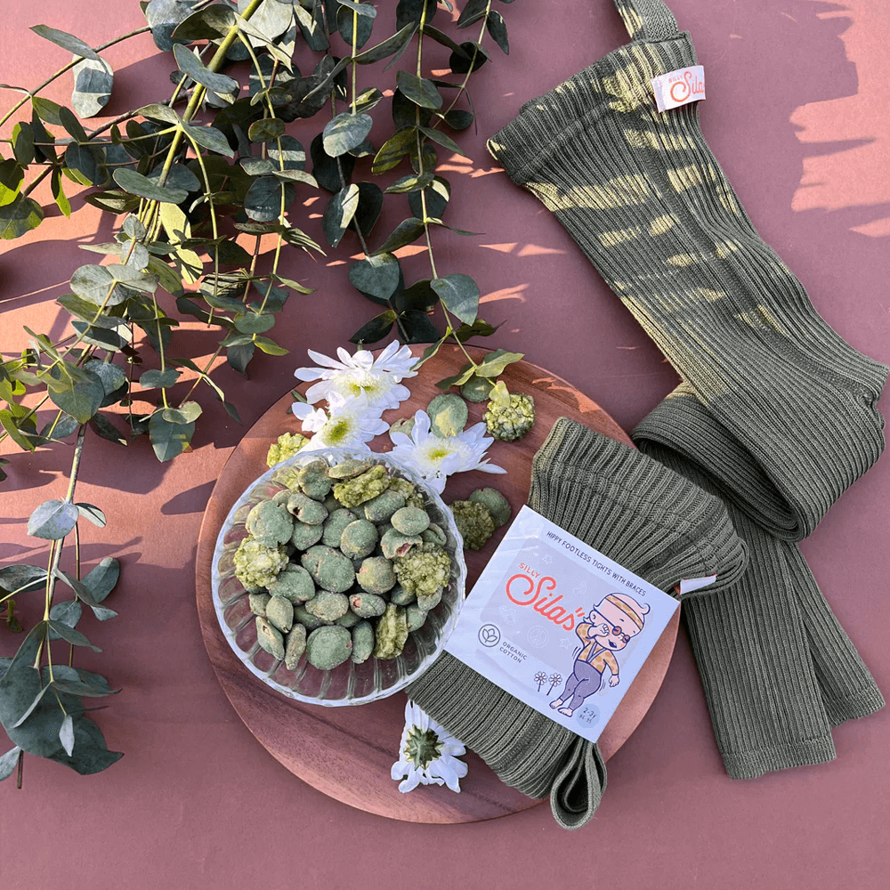 Silly Silas Hippy Footless Tights - Olive