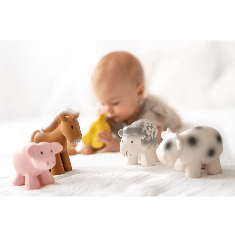 Tikiri Rubber Baby Rattle & Bath Toy - Cow
