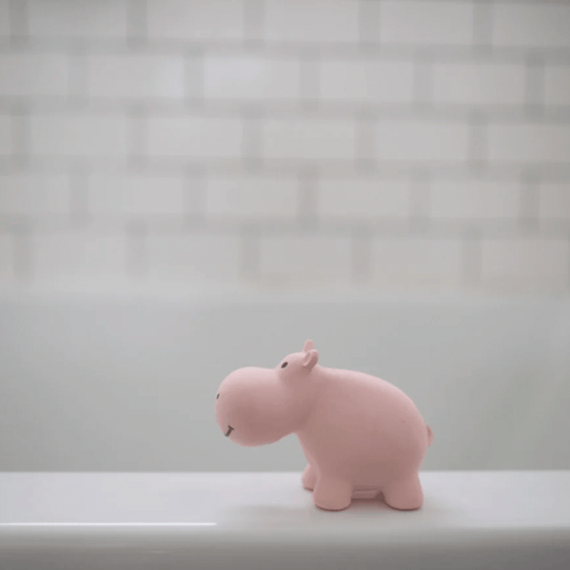 Tikiri Rubber Baby Rattle & Bath Toy - Hippo