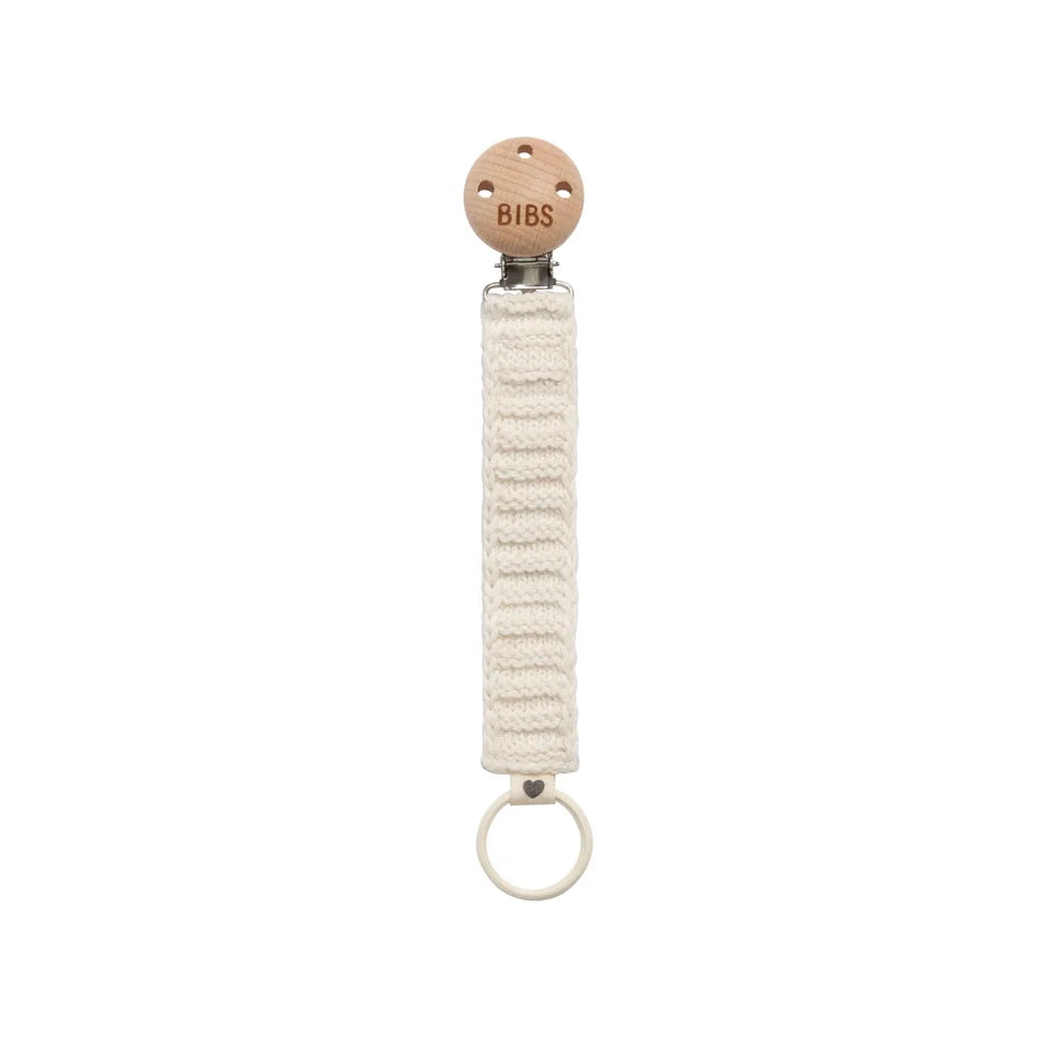 BIBS Knitted Pacifier Clip - Ivory