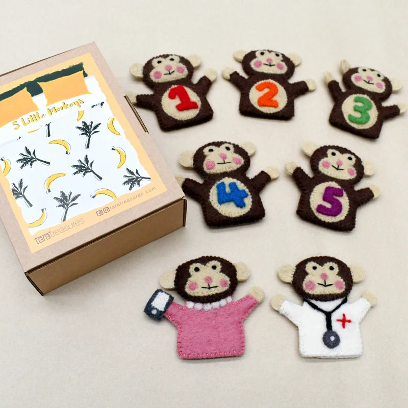 Five Little Monkeys, Finger Puppets Set