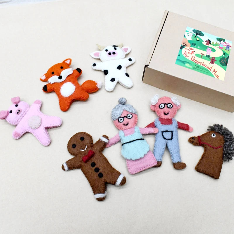 Gingerbread Man Story, Finger Puppets Set