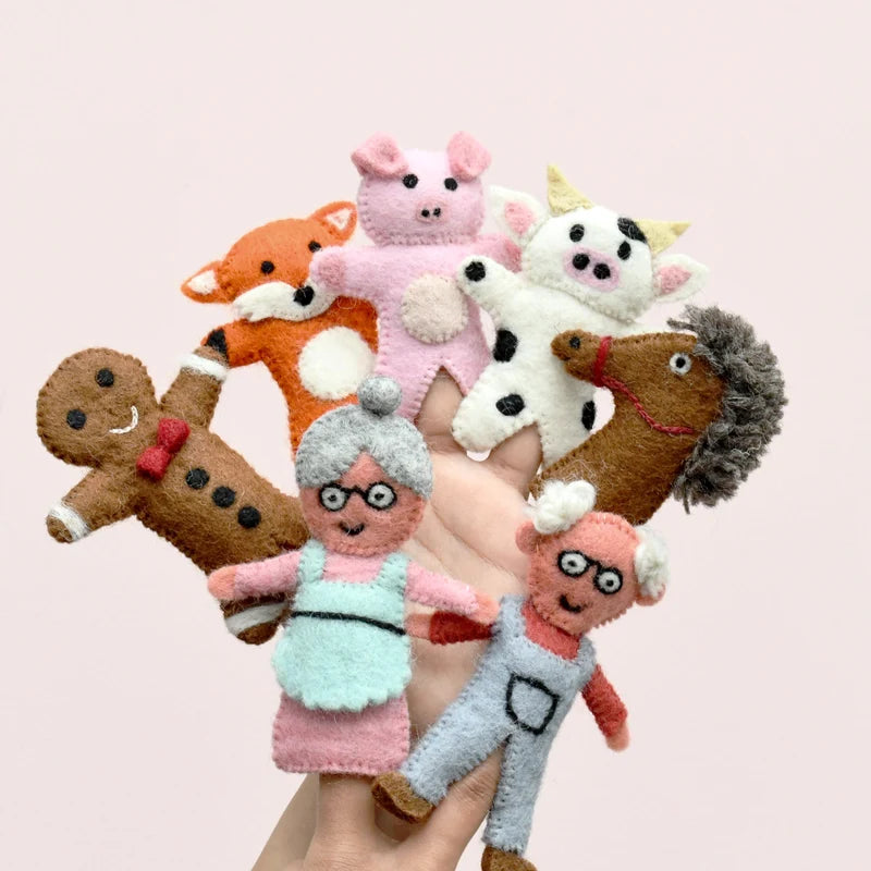Gingerbread Man Story, Finger Puppets Set