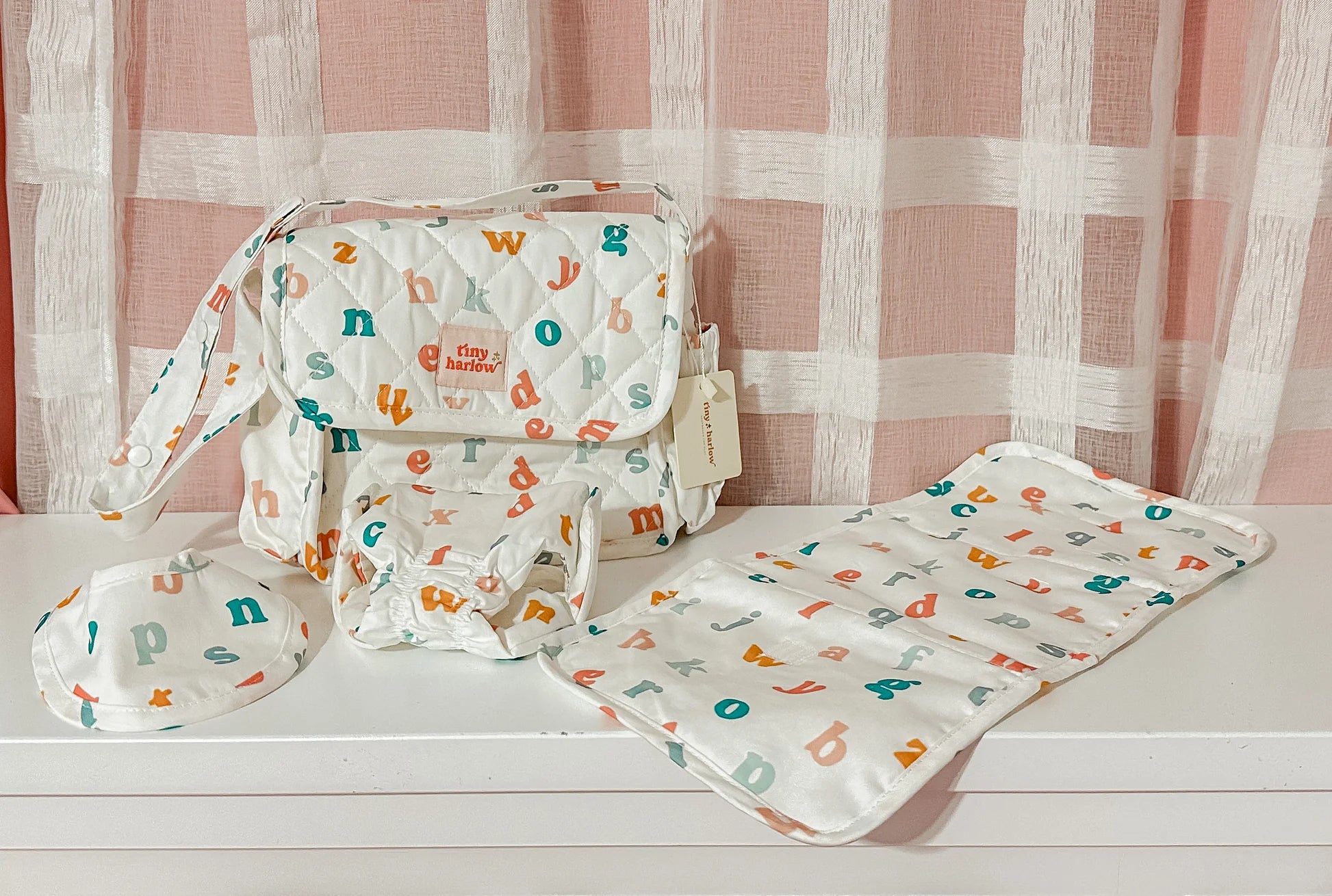 Tiny Harlow Doll Nappy Bag Set - Alphabet