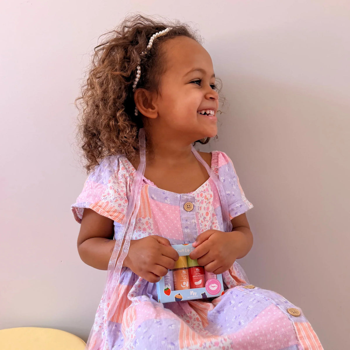 No Nasties Cute Fruit Natural Kids Lip Gloss Gift Set - Strawberry, Watermelon, Fruity Fun, Grape